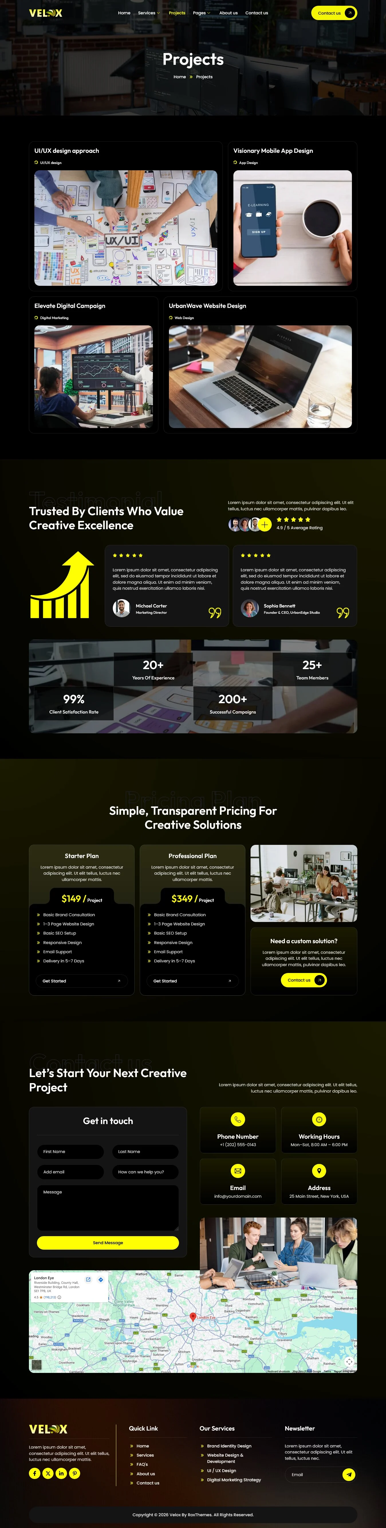 Velox- 创意机构 & 作品集 Elementor 模板套件 Preview 2