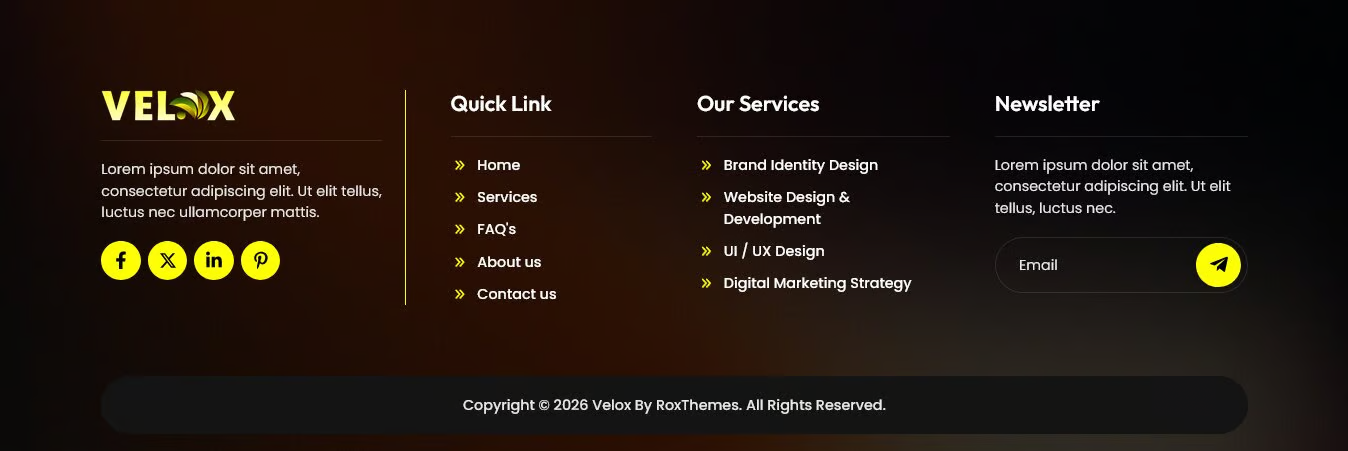 Velox- 创意机构 & 作品集 Elementor 模板套件 Preview 9