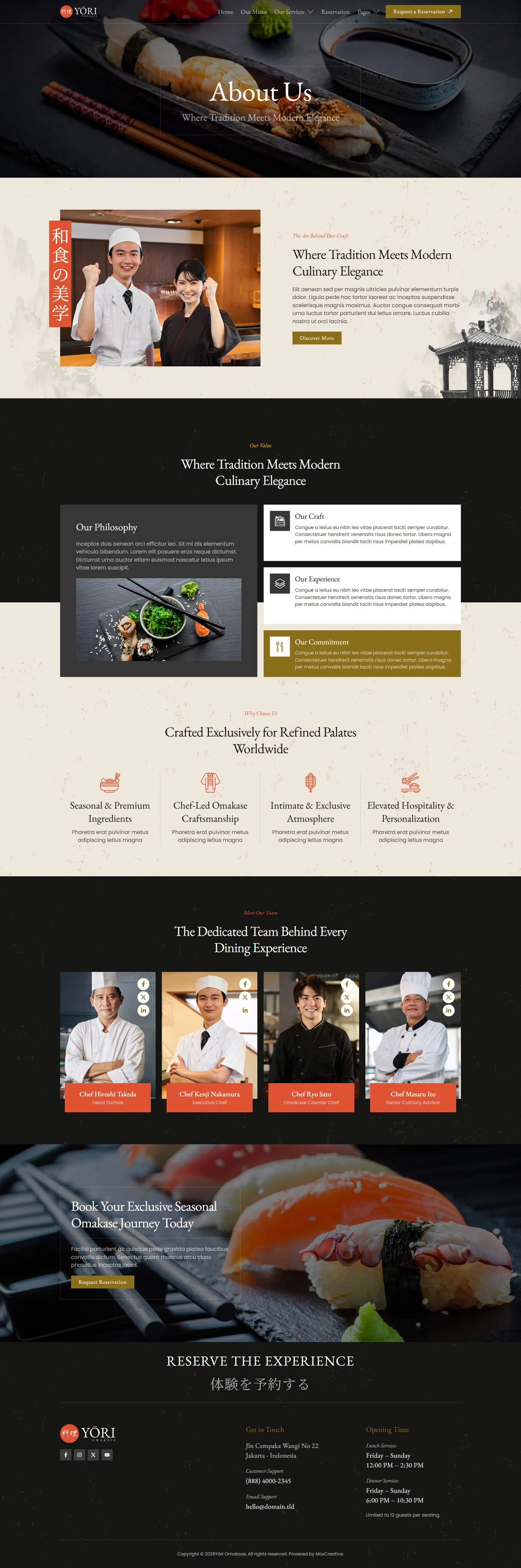 Yori-日式餐厅 & 美食 专业版 Elementor 模板套件 Preview 2