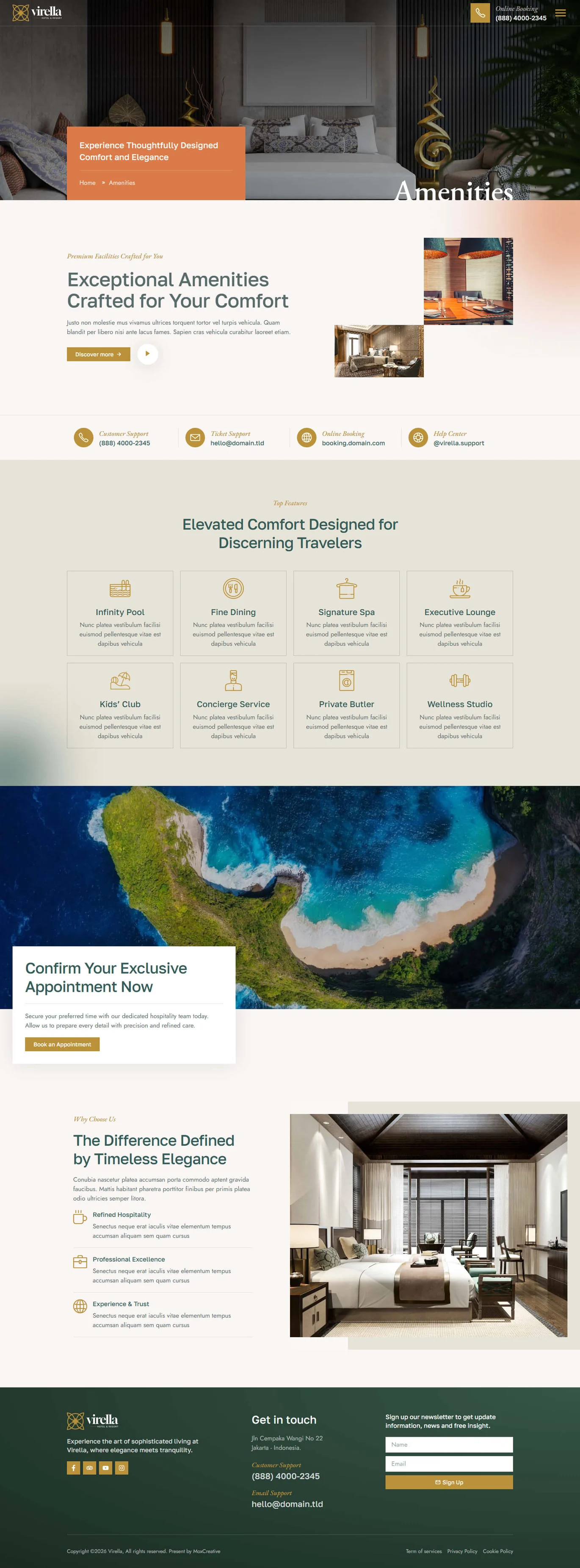 Virella-豪华酒店及度假胜地 Elementor Pro 模板套件 Preview 9