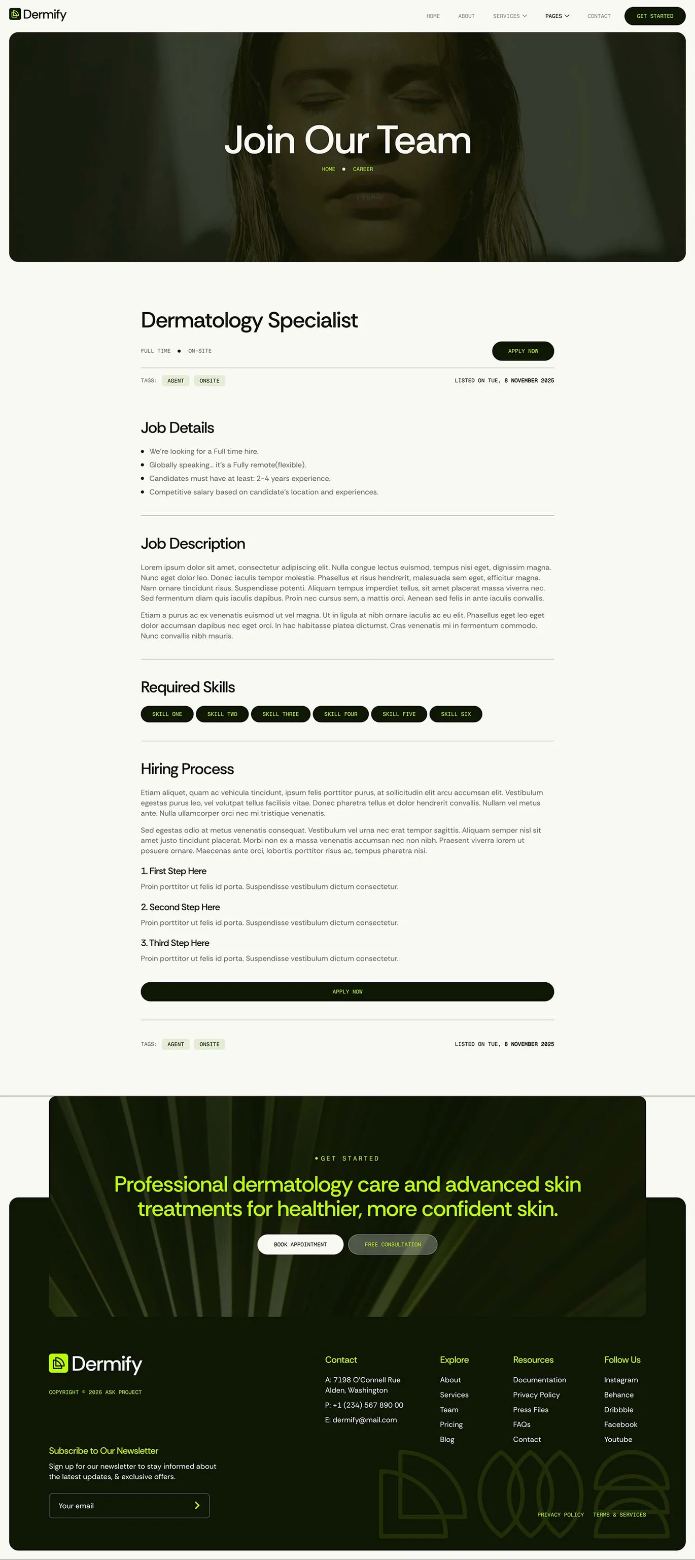 Dermify- 皮肤科诊所 Elementor 模板套件 Preview 9