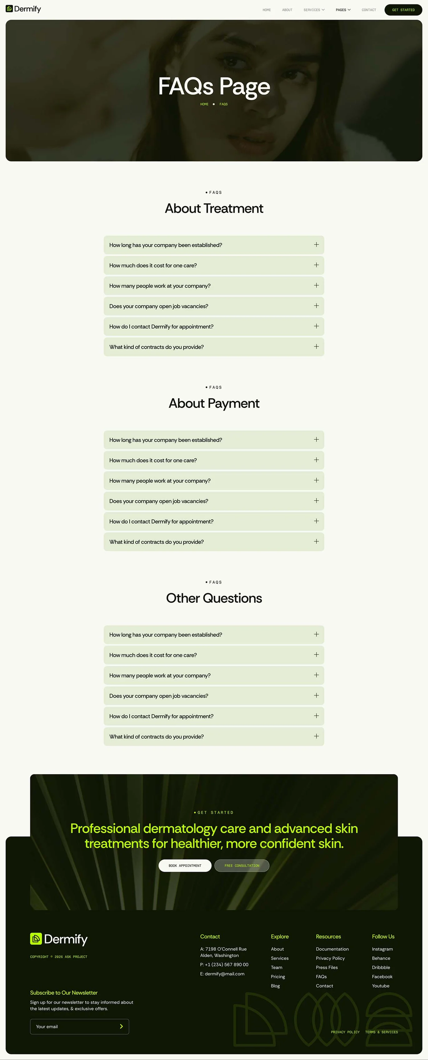 Dermify- 皮肤科诊所 Elementor 模板套件 Preview 8