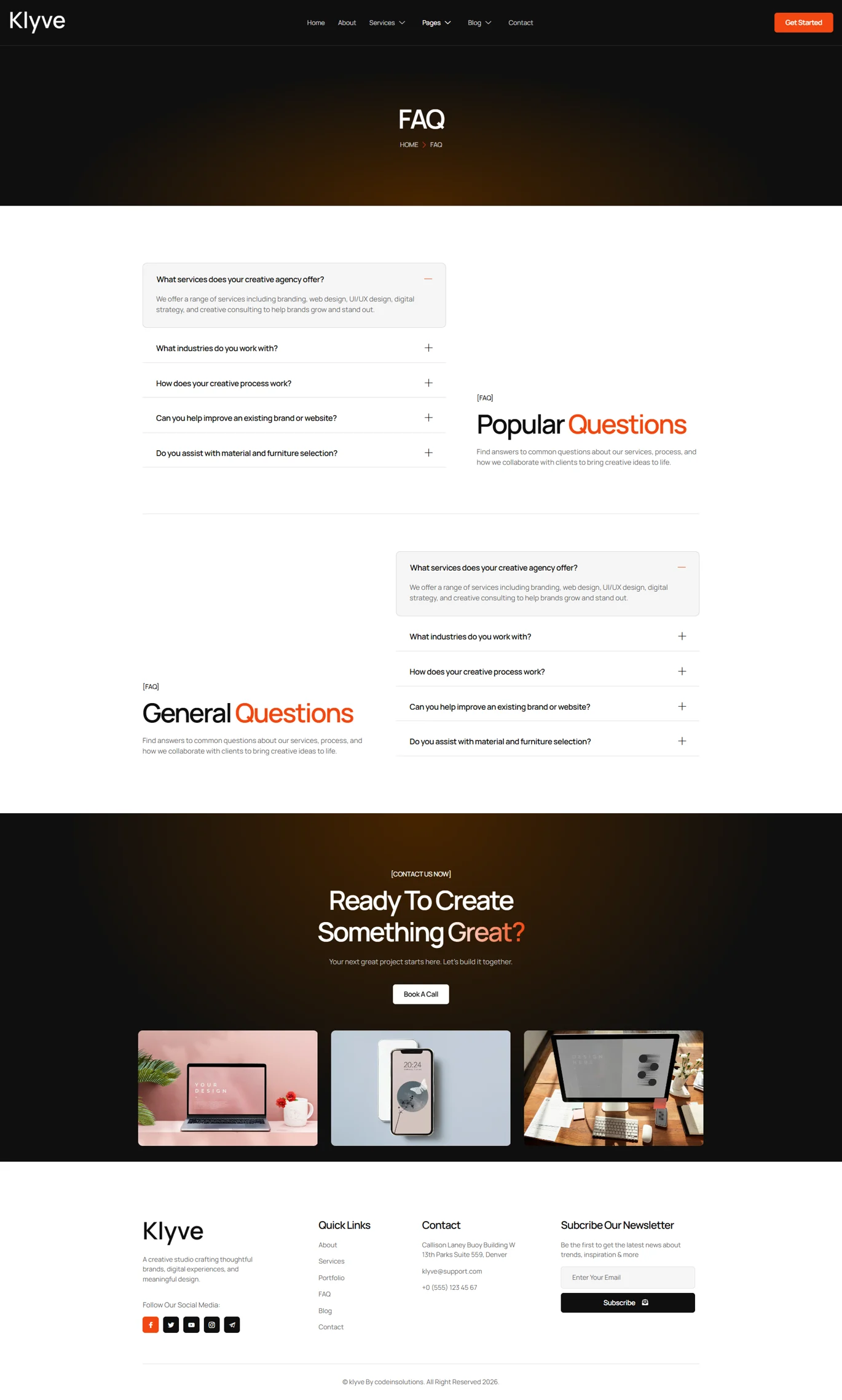 Klyve- 创意机构 Elementor 模板套件 Preview 3