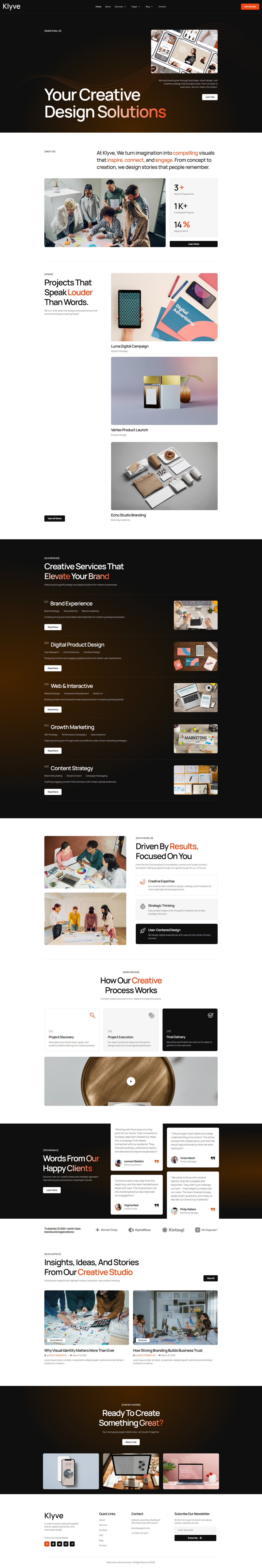 Klyve- 创意机构 Elementor 模板套件 Preview 6