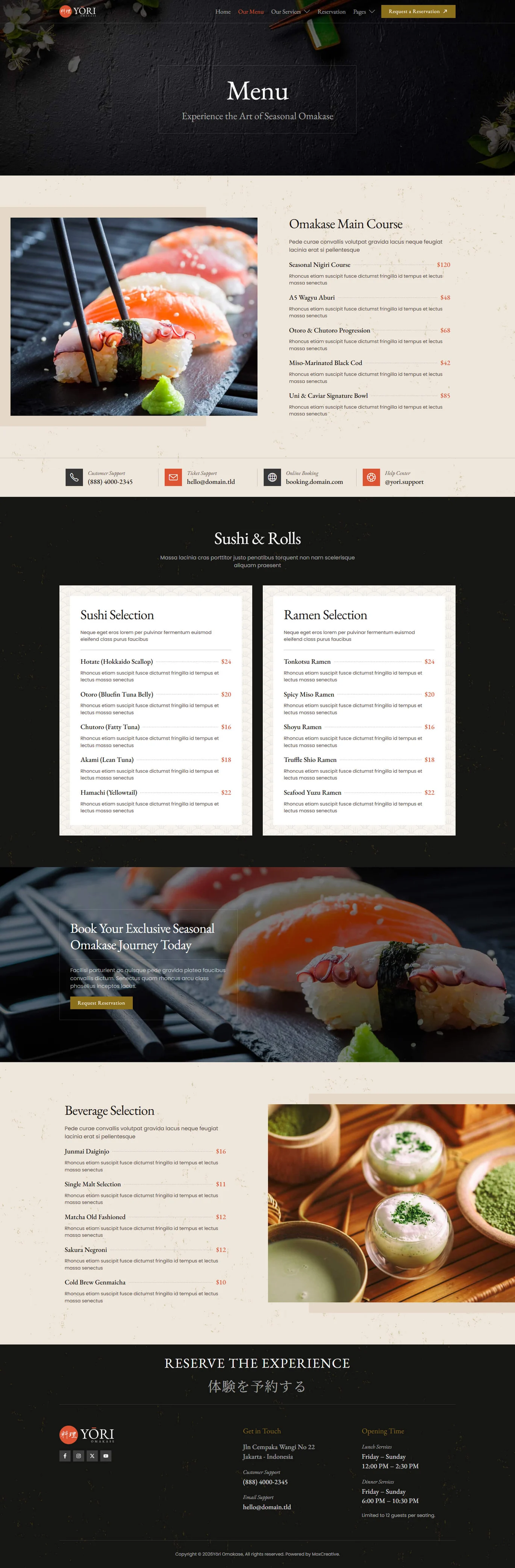 Yori-日式餐厅 & 美食 专业版 Elementor 模板套件 Preview 5