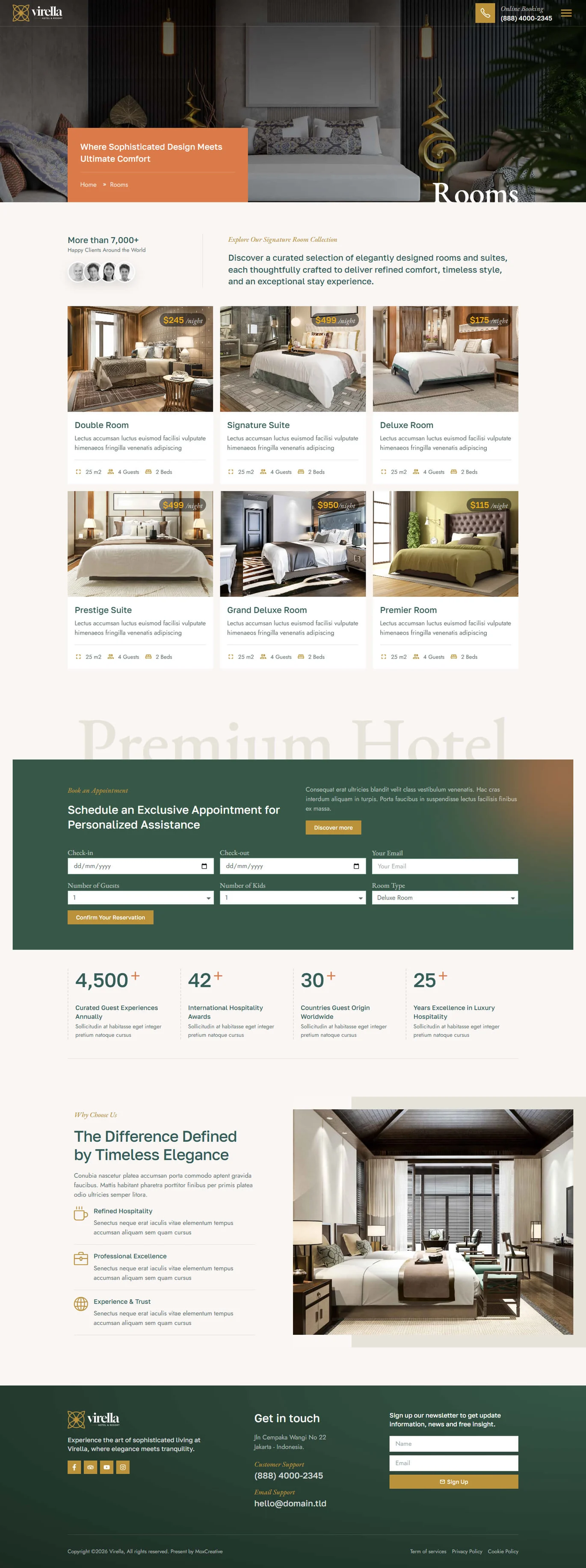Virella-豪华酒店及度假胜地 Elementor Pro 模板套件 Preview 3