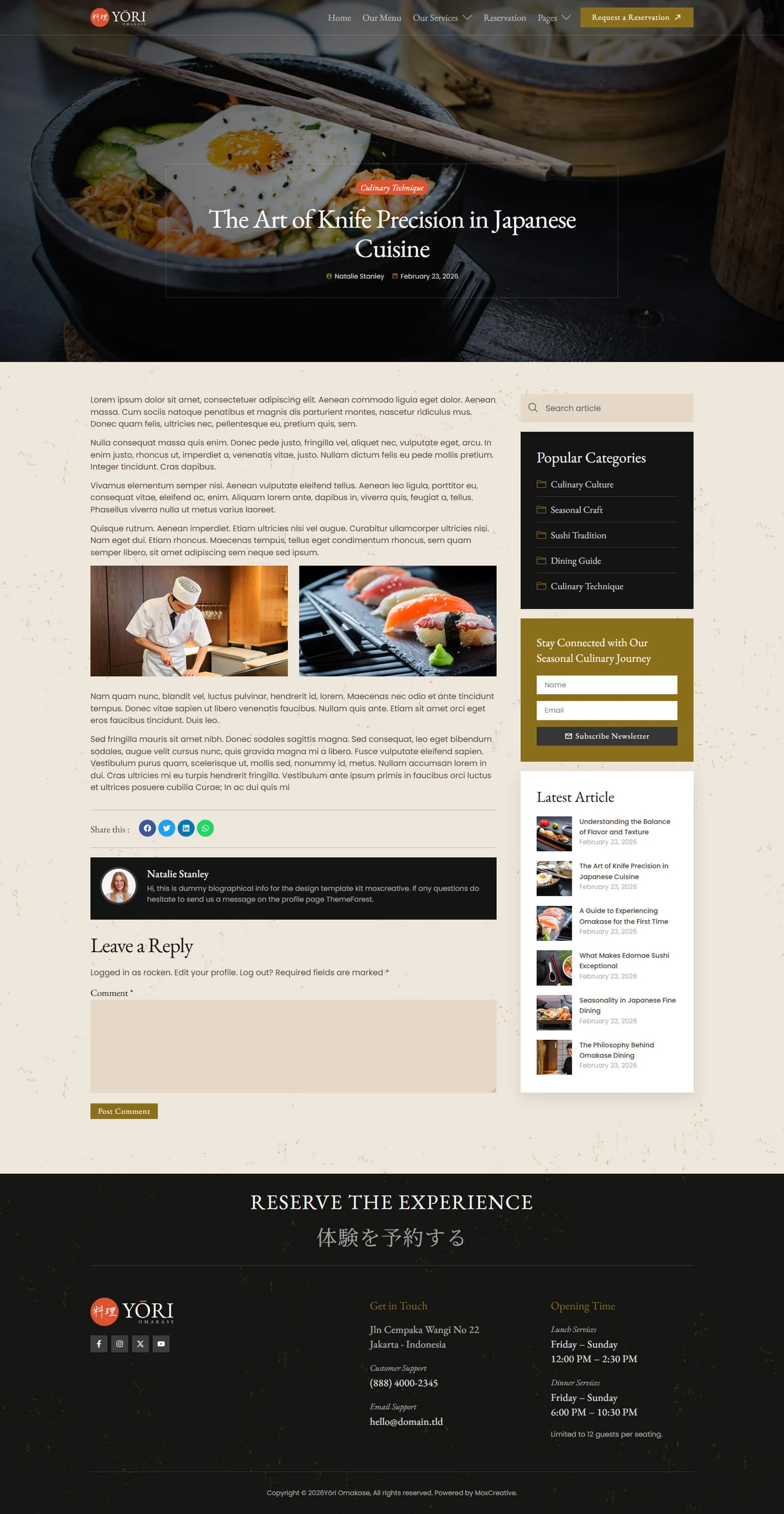 Yori-日式餐厅 & 美食 专业版 Elementor 模板套件 Preview 3