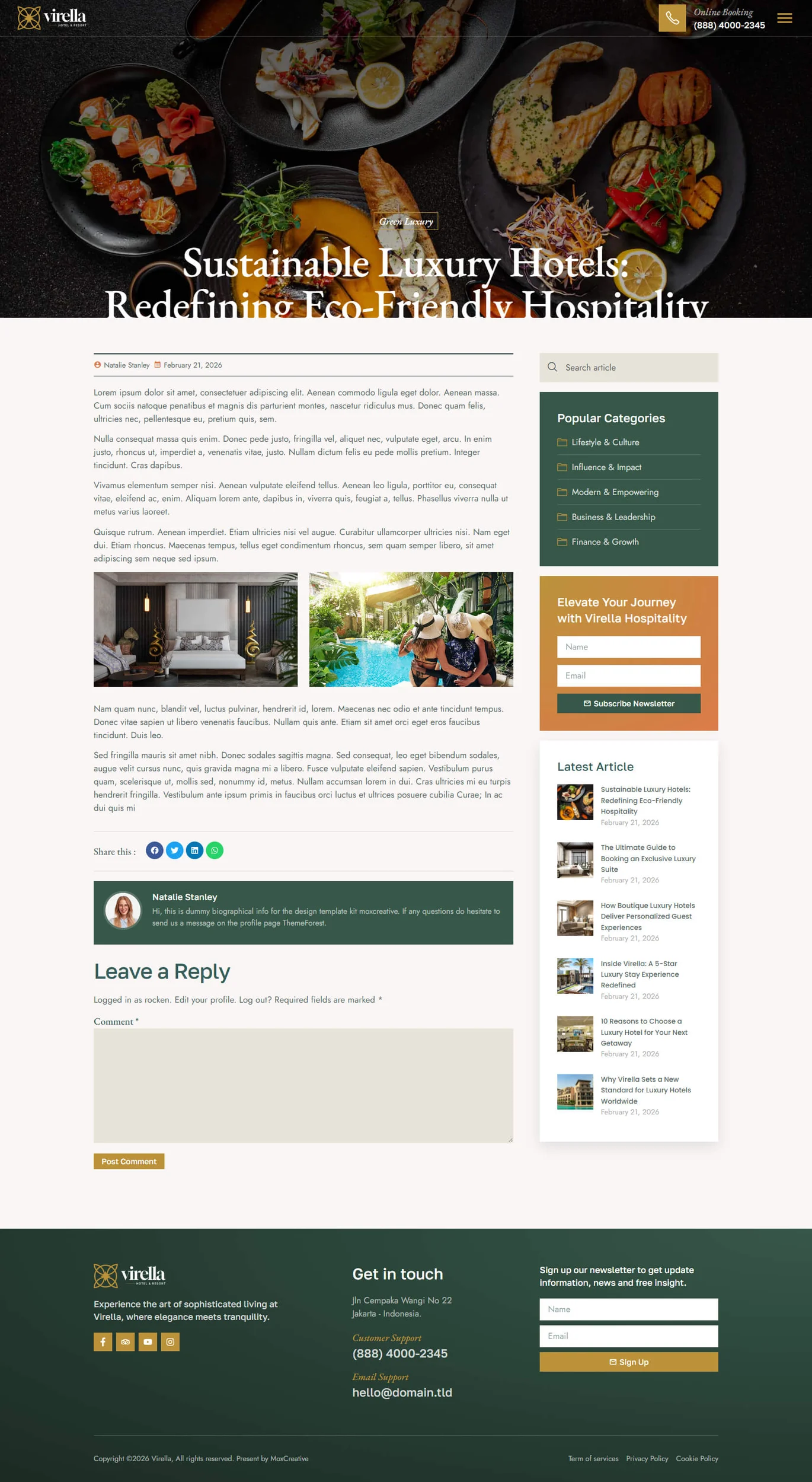 Virella-豪华酒店及度假胜地 Elementor Pro 模板套件 Preview 11