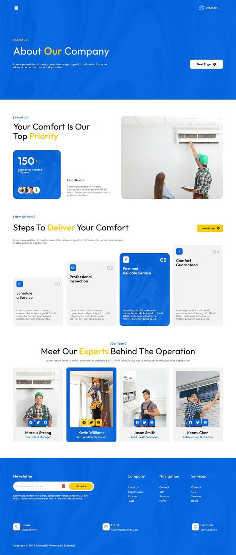 EzbreezE- 空调维修服务 Elementor 模板套件 Preview 7