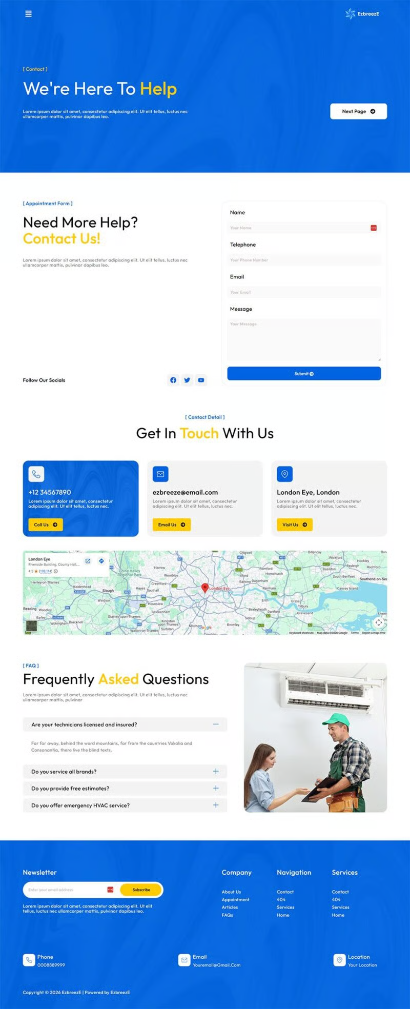 EzbreezE- 空调维修服务 Elementor 模板套件 Preview 6
