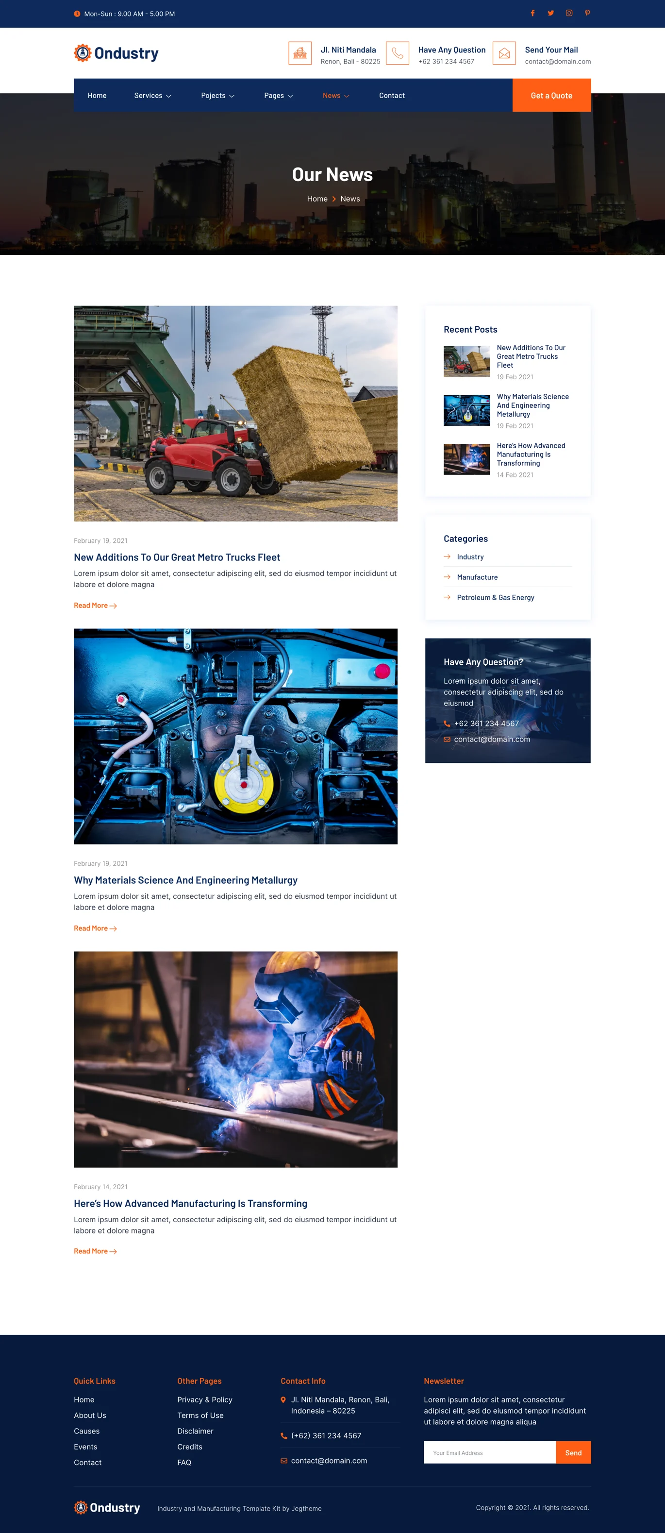 Ondustry-工业和制造企业Elementor套件 Preview 11