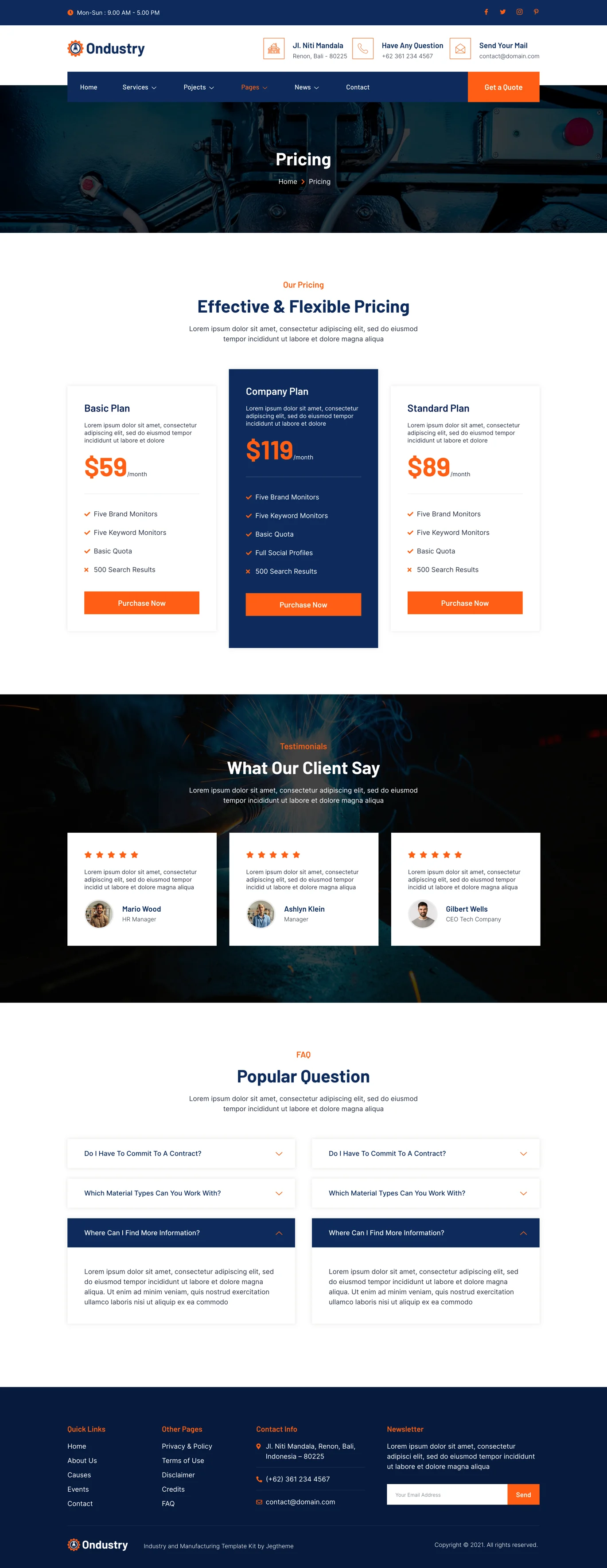 Ondustry-工业和制造企业Elementor套件 Preview 6