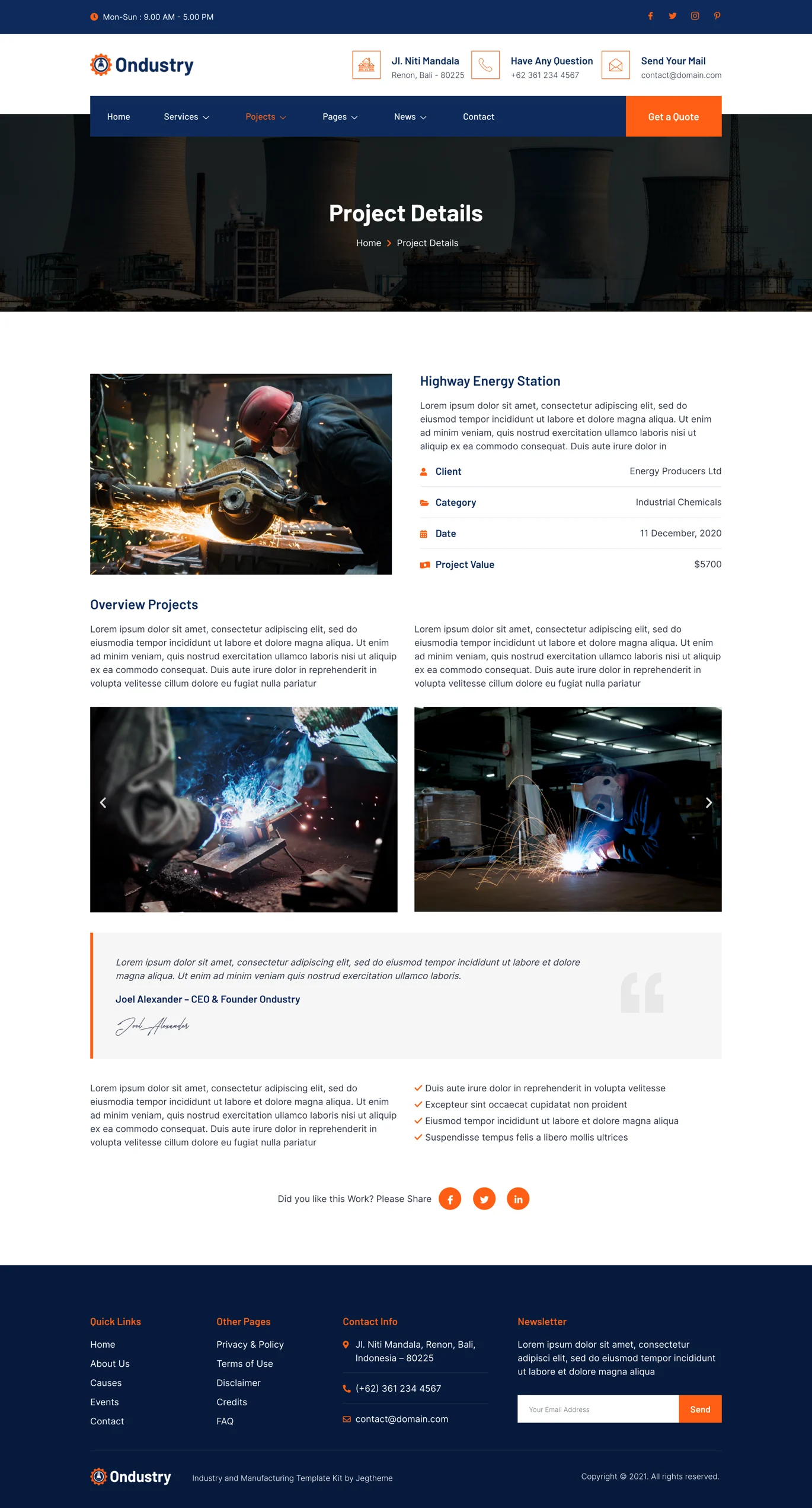 Ondustry-工业和制造企业Elementor套件 Preview 8