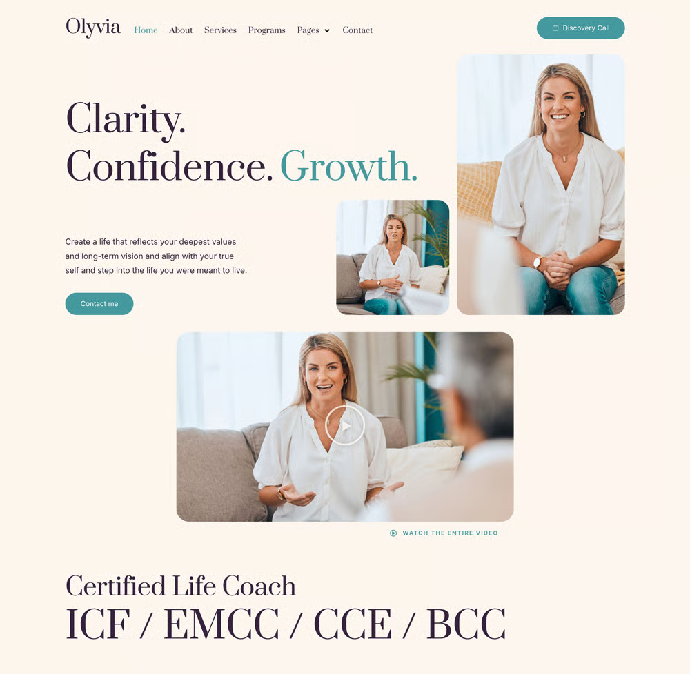 Olyvia-人生教练与个人成长 专业版 Elementor 模板套件 Preview 12