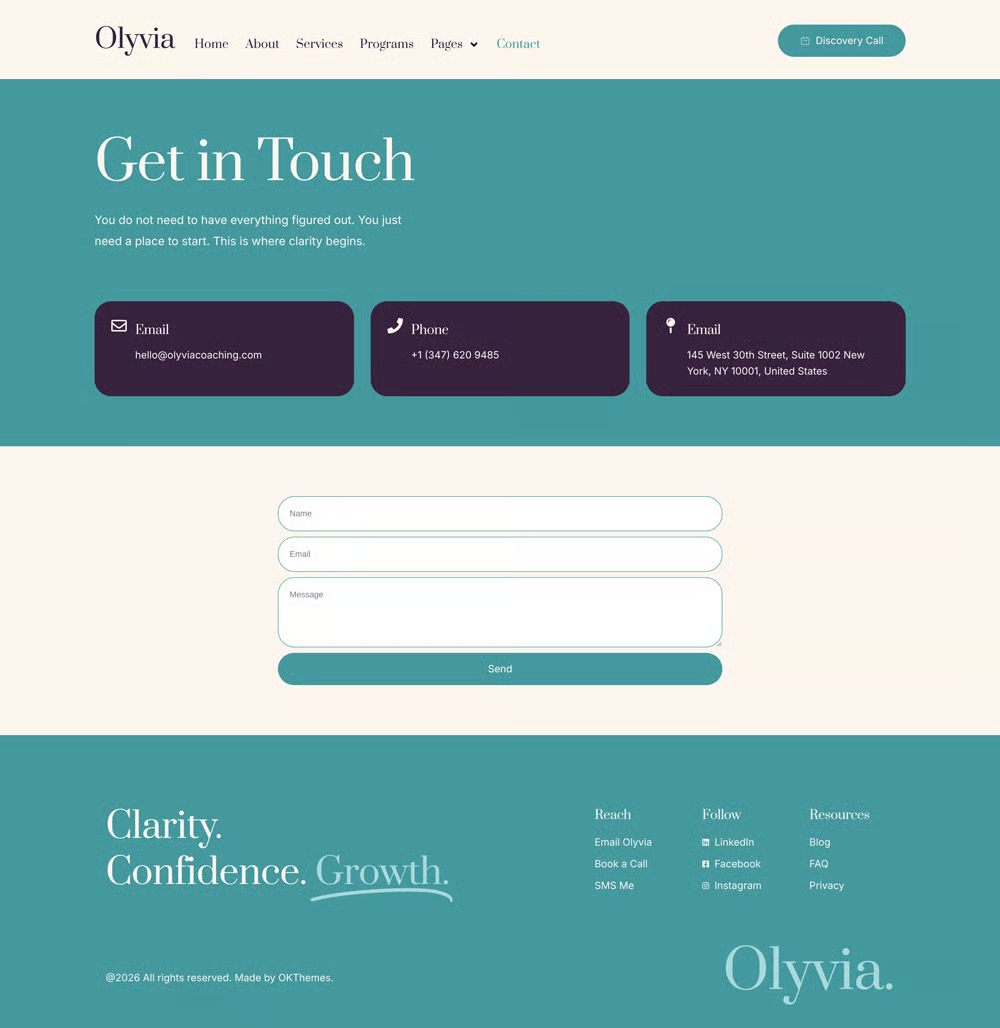 Olyvia-人生教练与个人成长 专业版 Elementor 模板套件 Preview 19