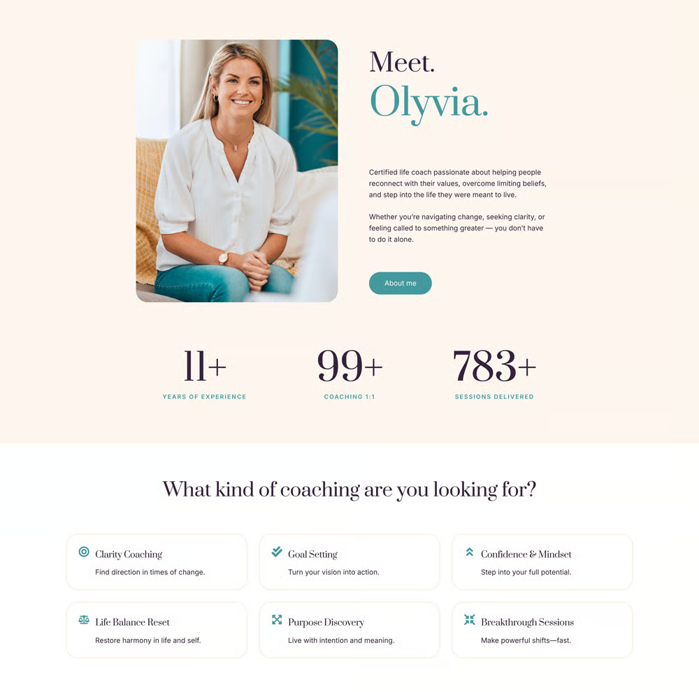 Olyvia-人生教练与个人成长 专业版 Elementor 模板套件 Preview 17