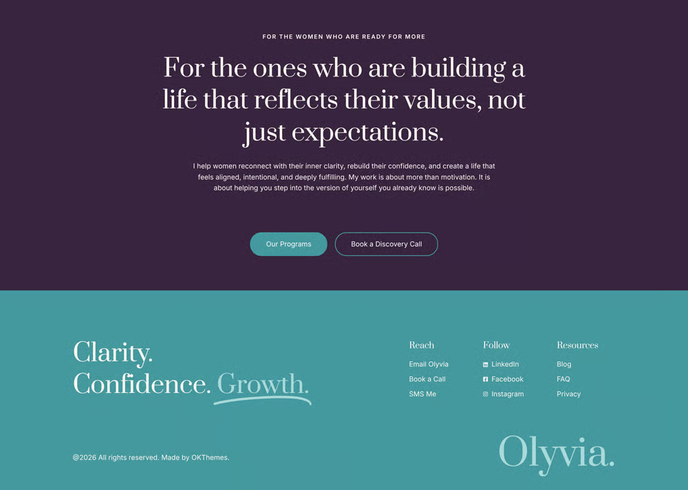 Olyvia-人生教练与个人成长 专业版 Elementor 模板套件 Preview 7