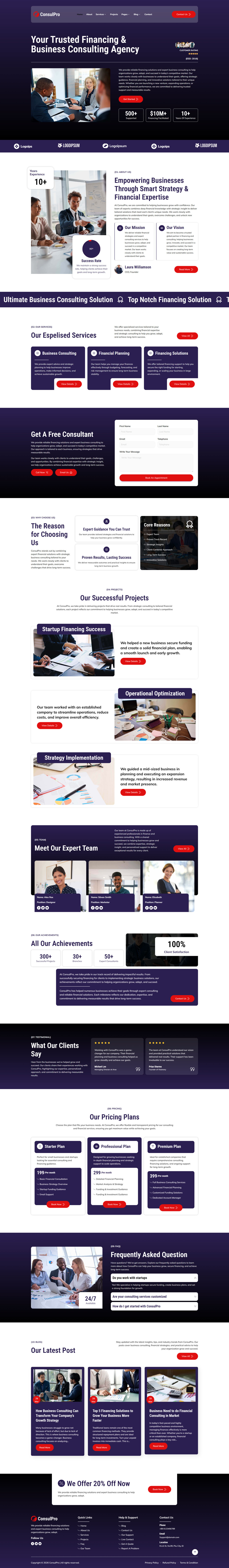 Consulpro-金融与商业咨询 Elementor 模板套件 Preview 1