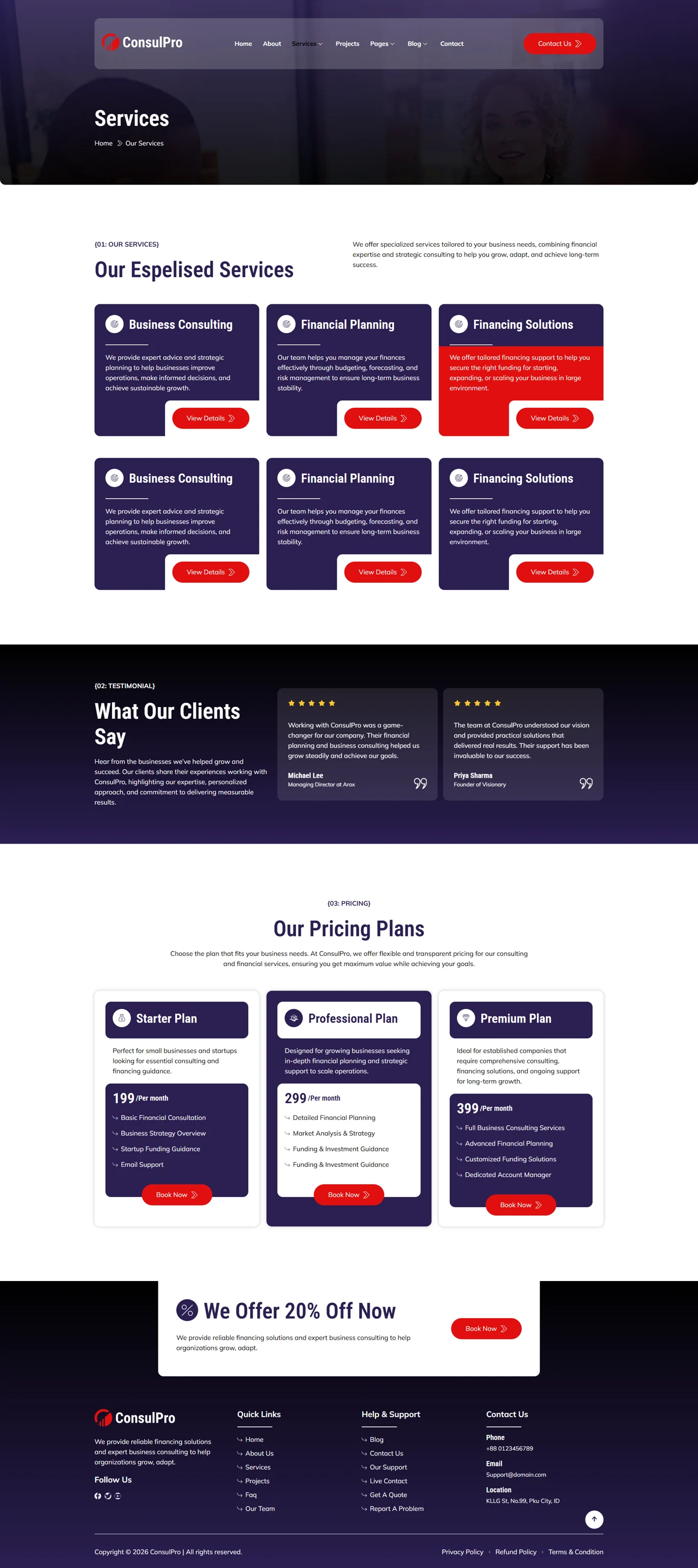 Consulpro-金融与商业咨询 Elementor 模板套件 Preview 4