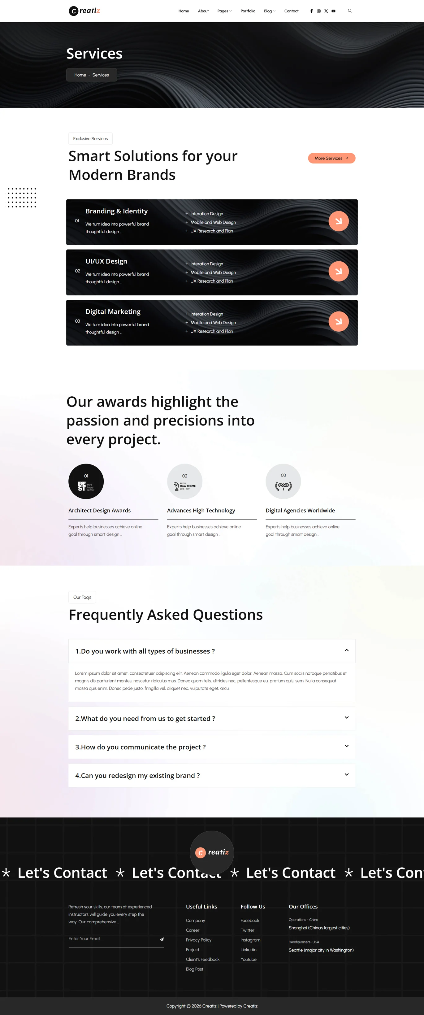 Creatiz-创意数字机构 Elementor 模板套件 Preview 1
