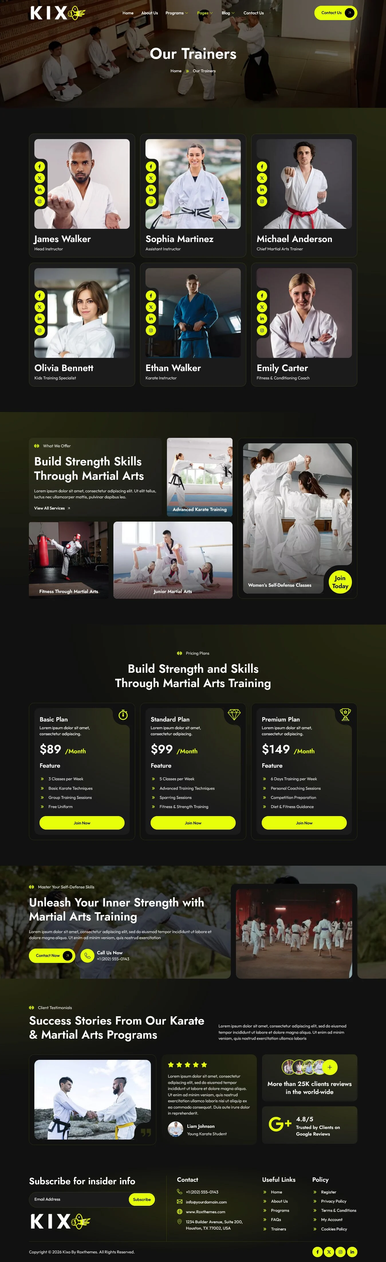 Kixo–空手道与武术学校 Elementor 模板套件 Preview 6