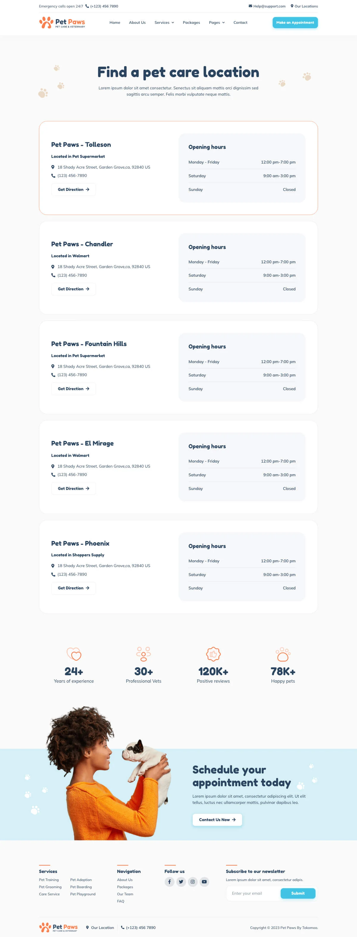 Pet Paws-宠物护理与兽医诊疗 Elementor 模板套件 Preview 6