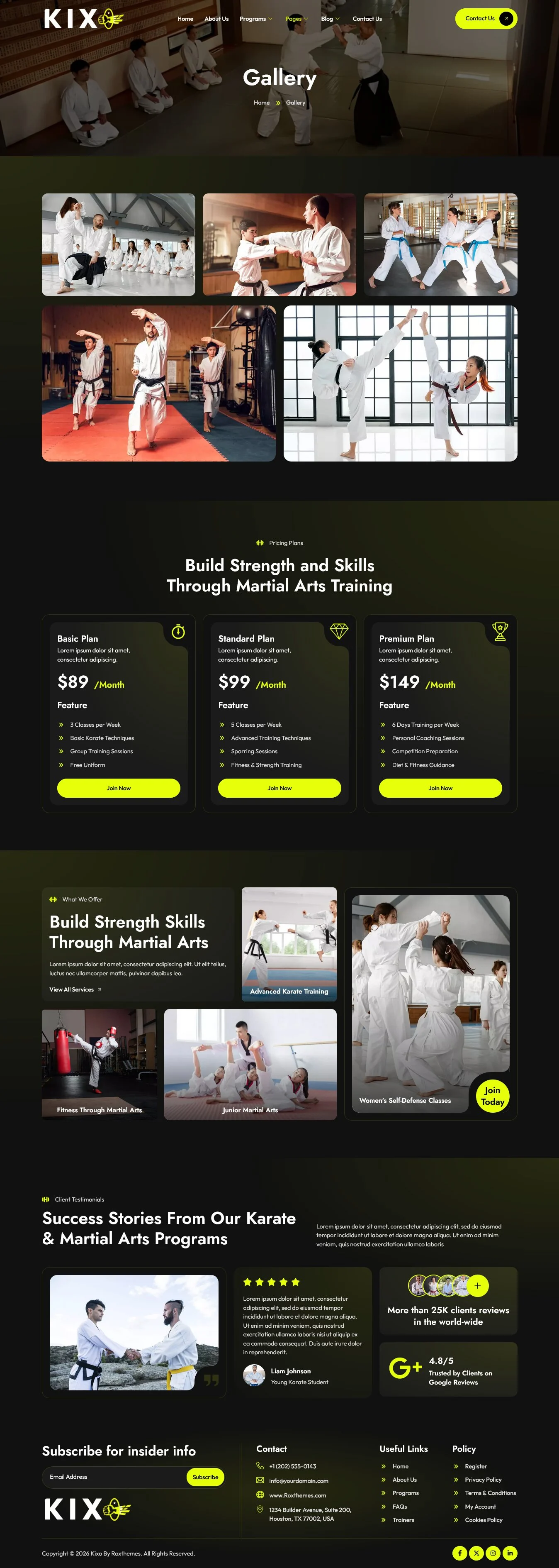 Kixo–空手道与武术学校 Elementor 模板套件 Preview 7