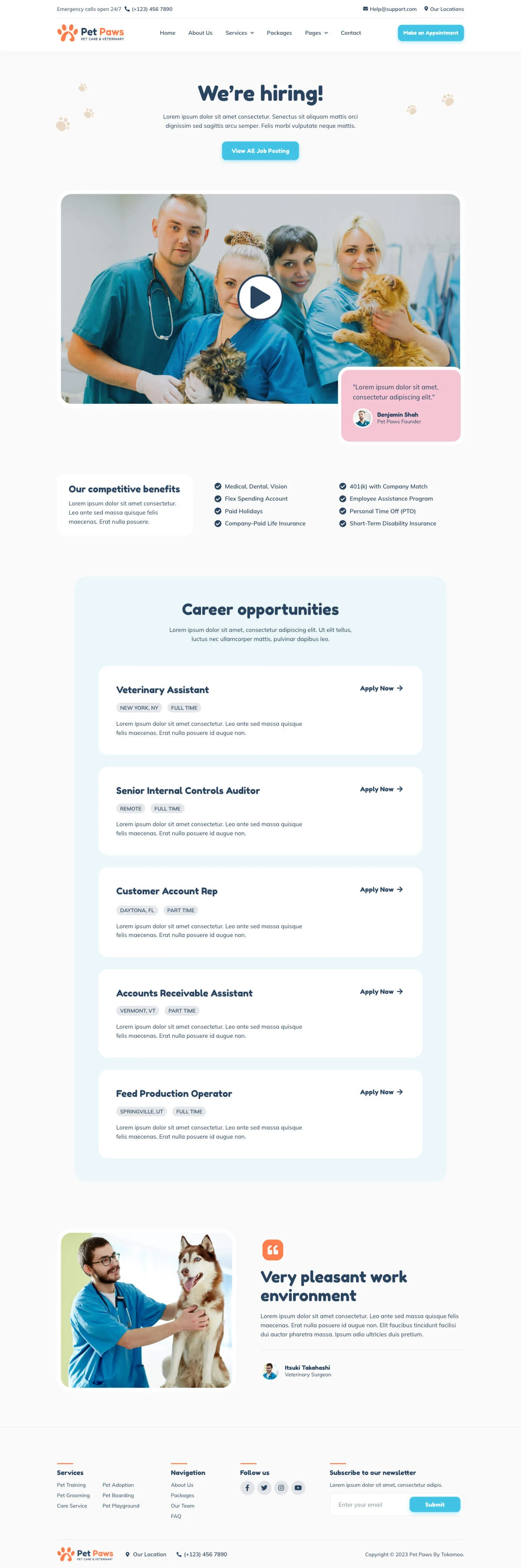 Pet Paws-宠物护理与兽医诊疗 Elementor 模板套件 Preview 3