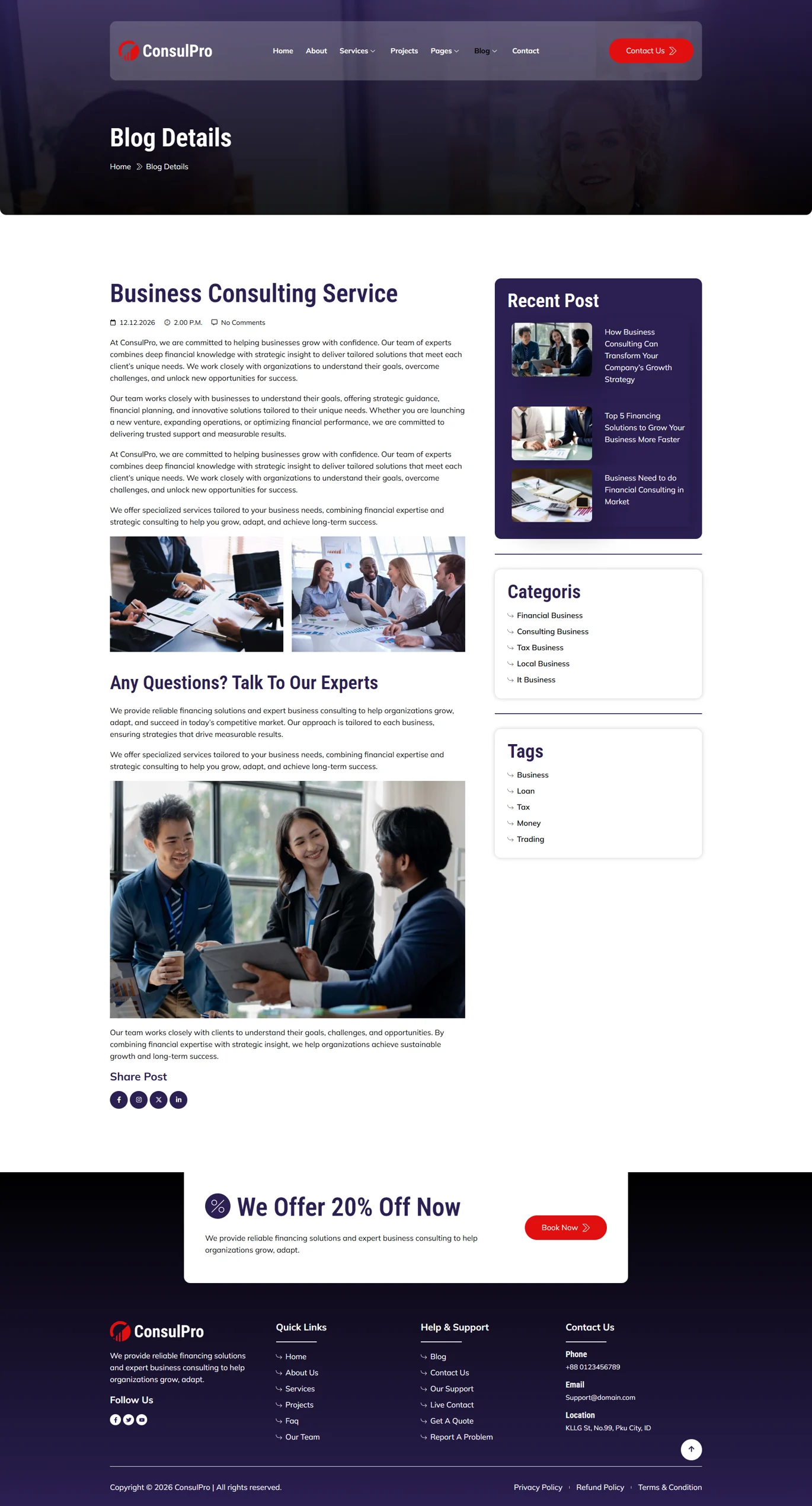 Consulpro-金融与商业咨询 Elementor 模板套件 Preview 3