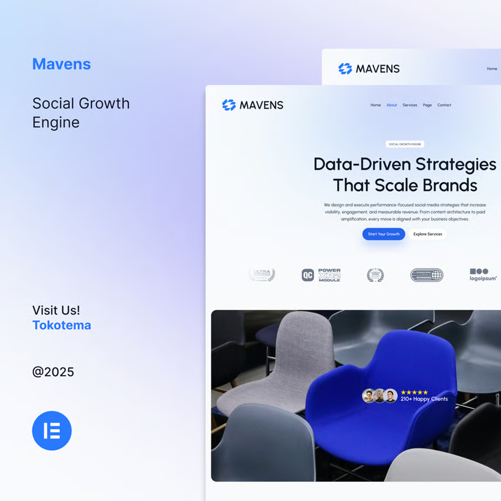 Mavens-社交增长引擎网站 Elementor 模板套件