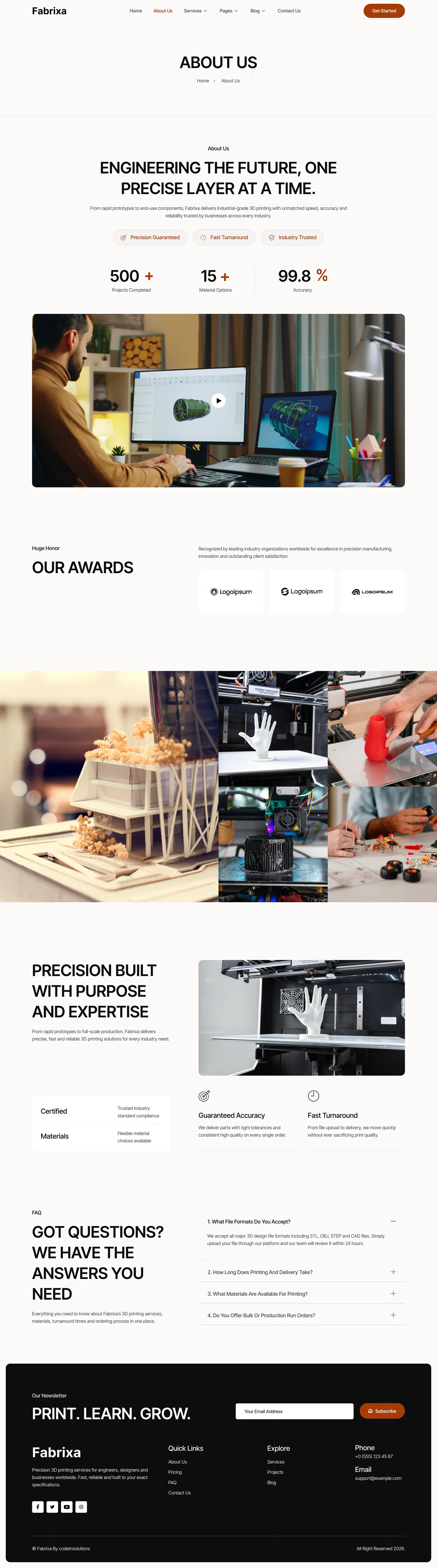 Fabrixa -3D 打印服务 Elementor 模板套件 Preview 10