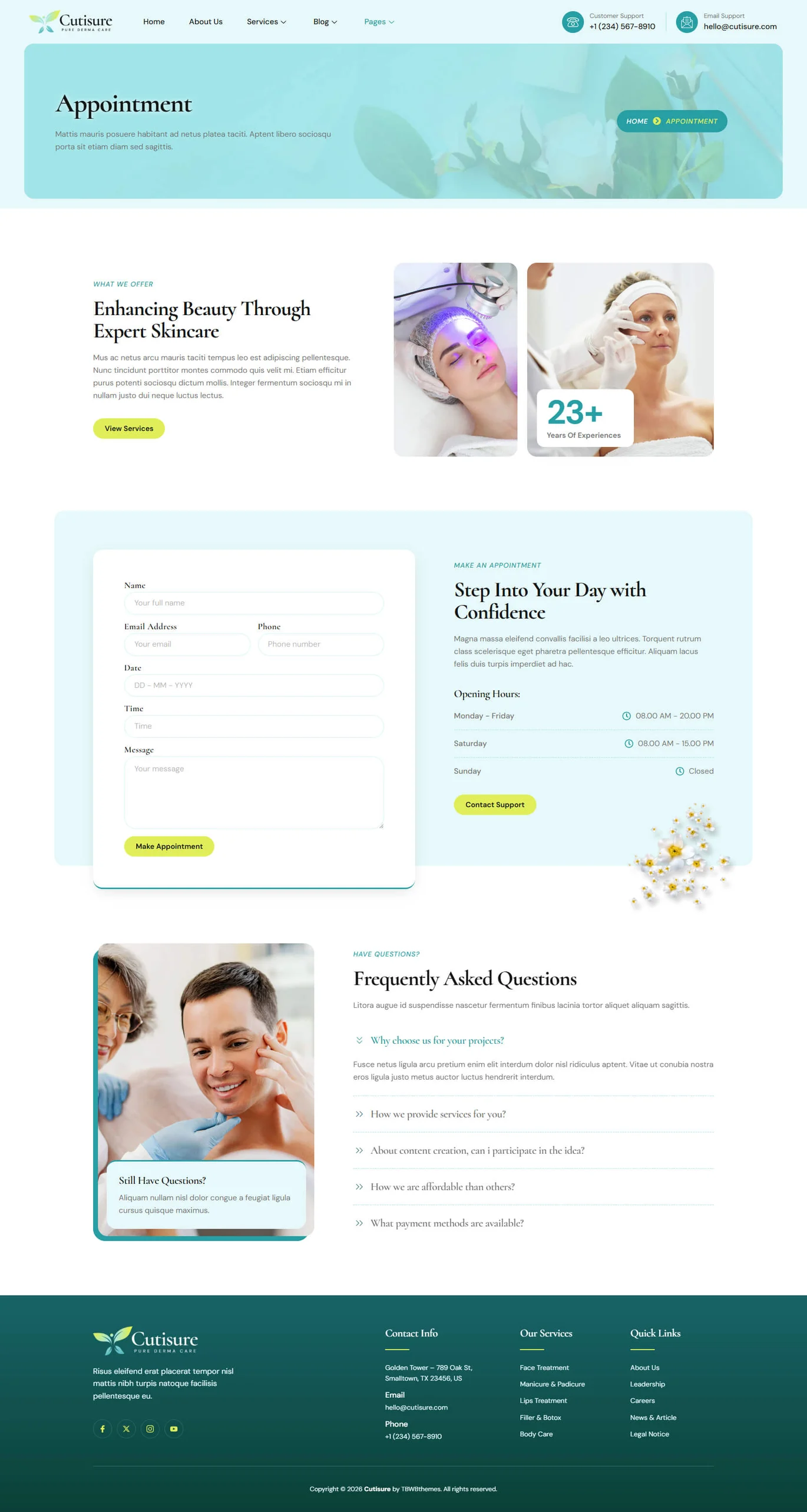 Cutisure – 美容诊所与皮肤科 Elementor 模板套件 Preview 5