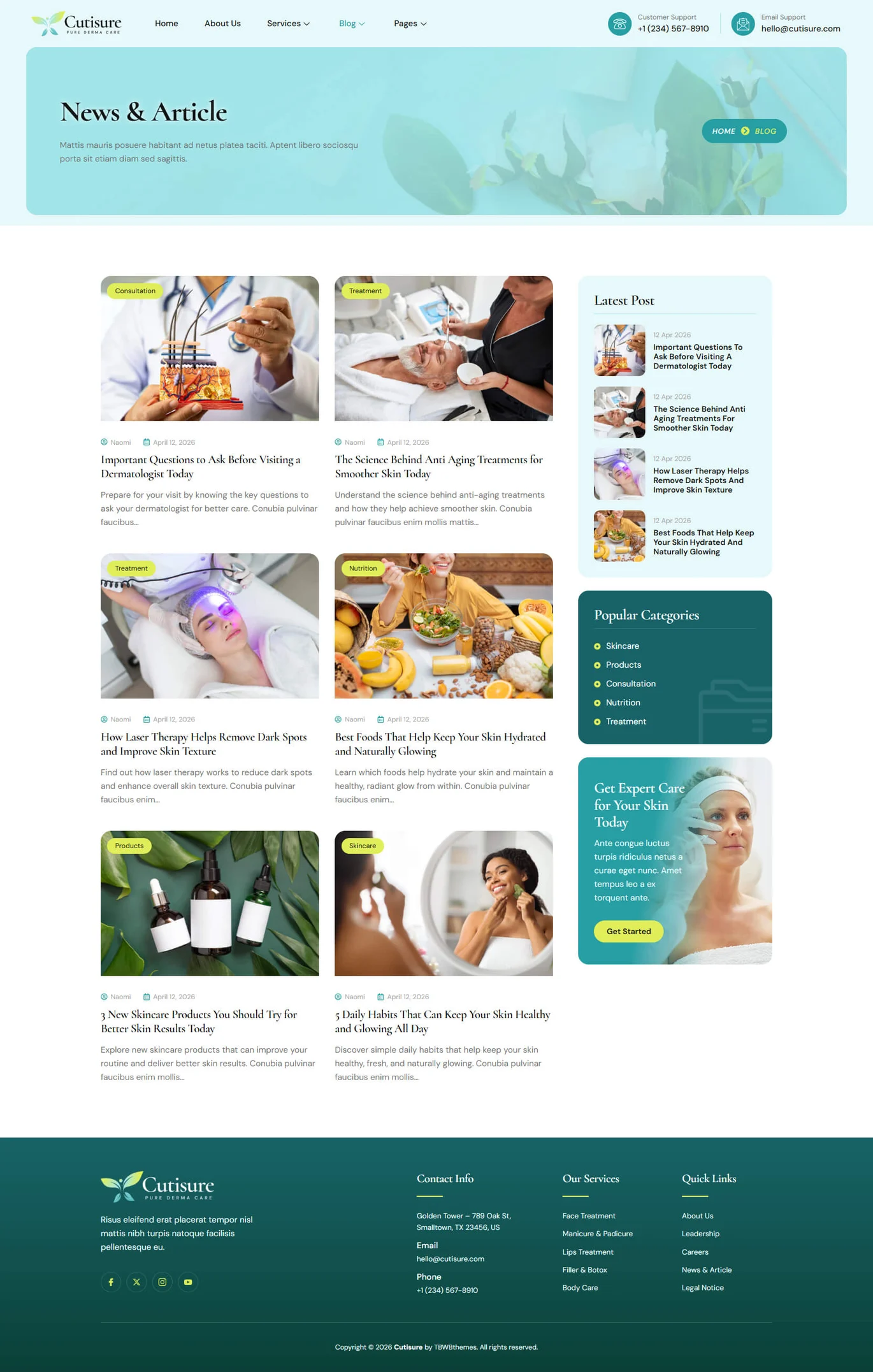 Cutisure – 美容诊所与皮肤科 Elementor 模板套件 Preview 7