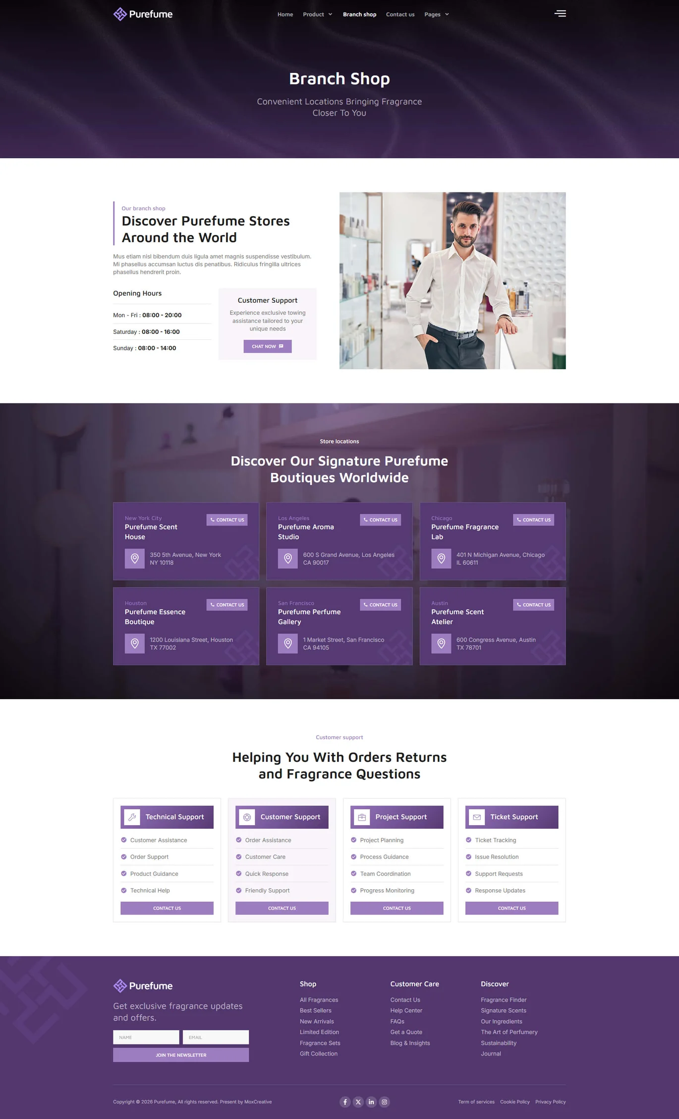 Purefume-香水香氛 Elementor Pro 模板套件 Preview 1
