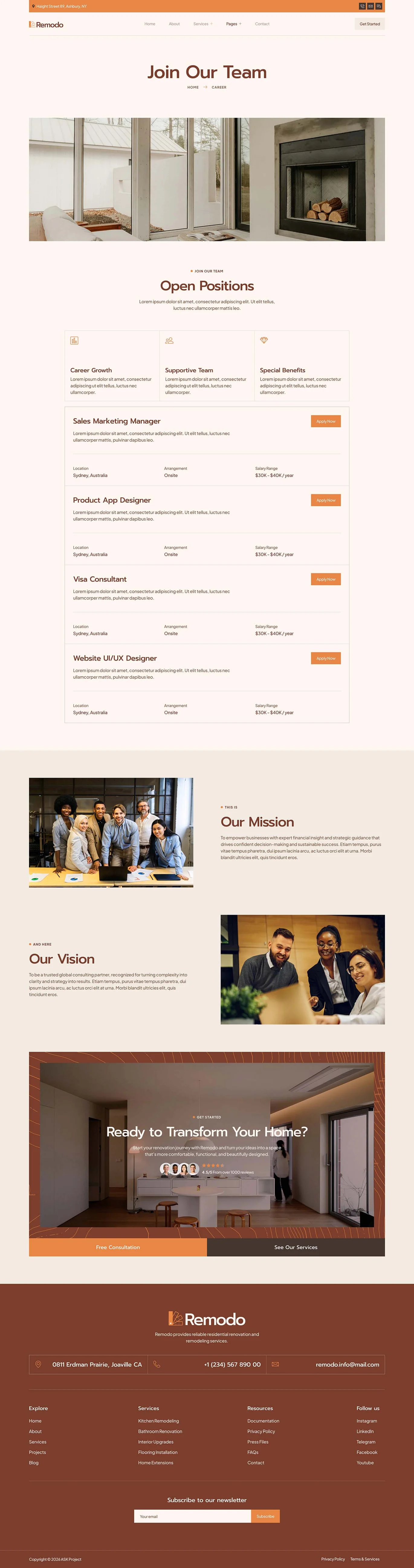 Remodo-住宅装修翻新 Elementor 模板套件 Preview 3