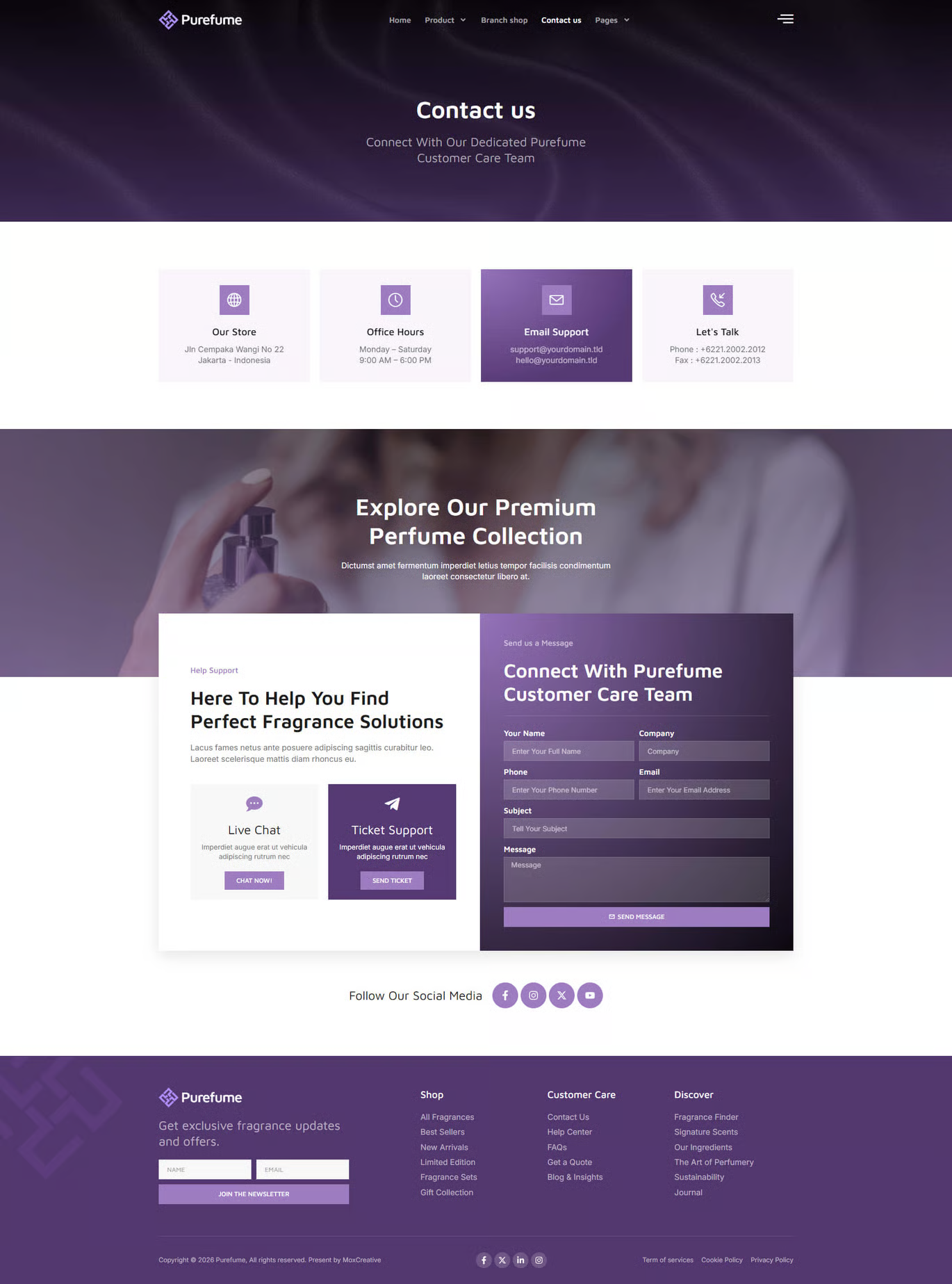 Purefume-香水香氛 Elementor Pro 模板套件 Preview 4