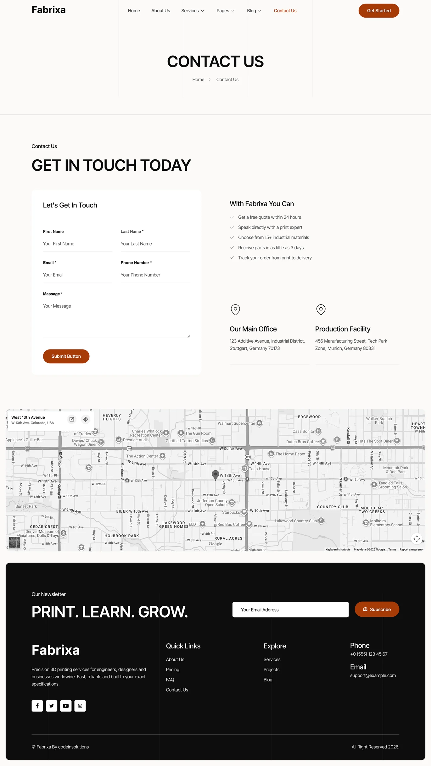 Fabrixa -3D 打印服务 Elementor 模板套件 Preview 6