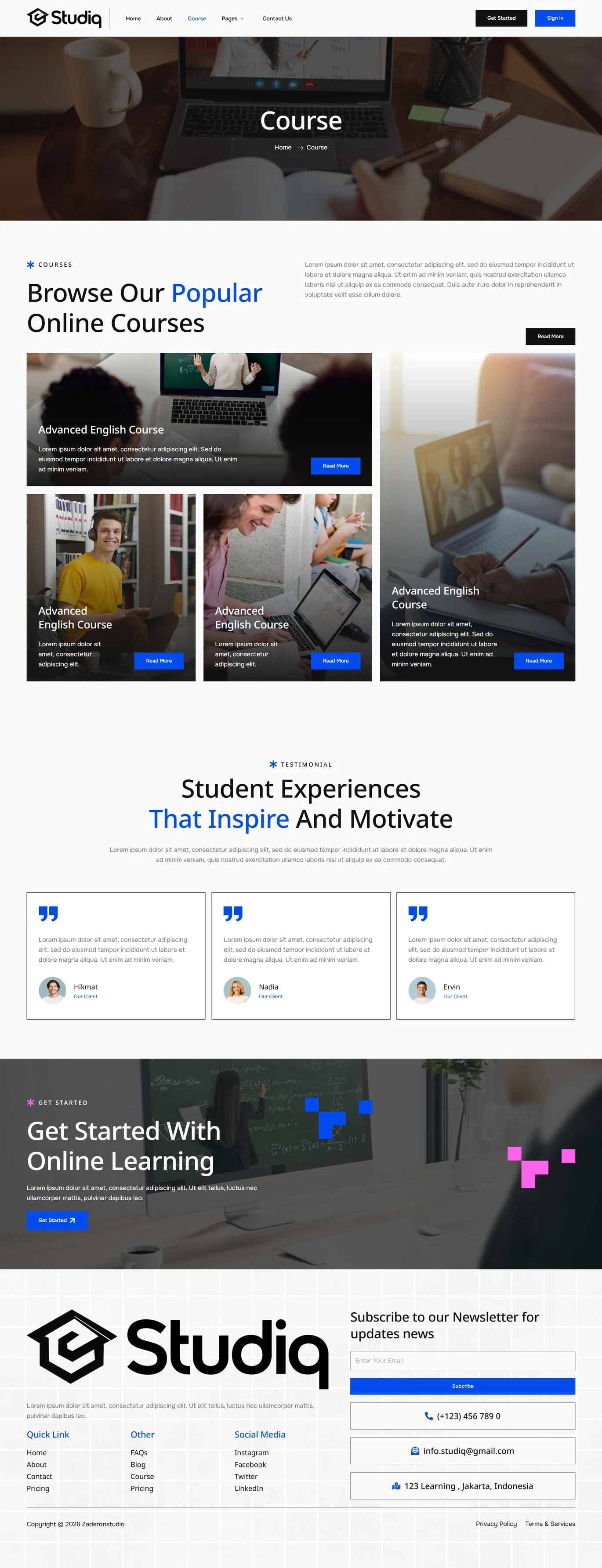 Studiq-在线课程与教育培训 Elementor Pro 模板套件 Preview 6