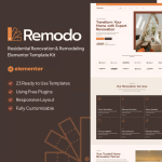 Remodo-住宅装修翻新 Elementor 模板套件