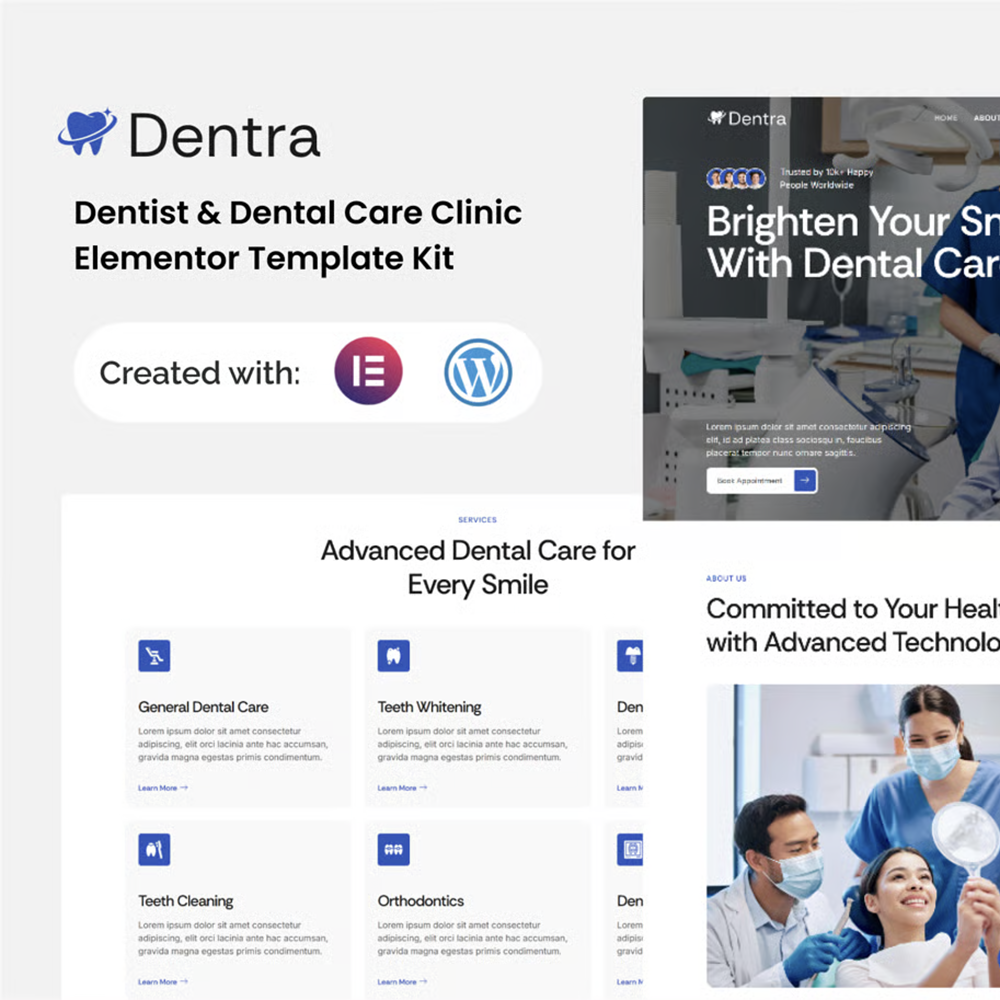 Dentra-牙医与牙科诊所 Elementor 模板套件