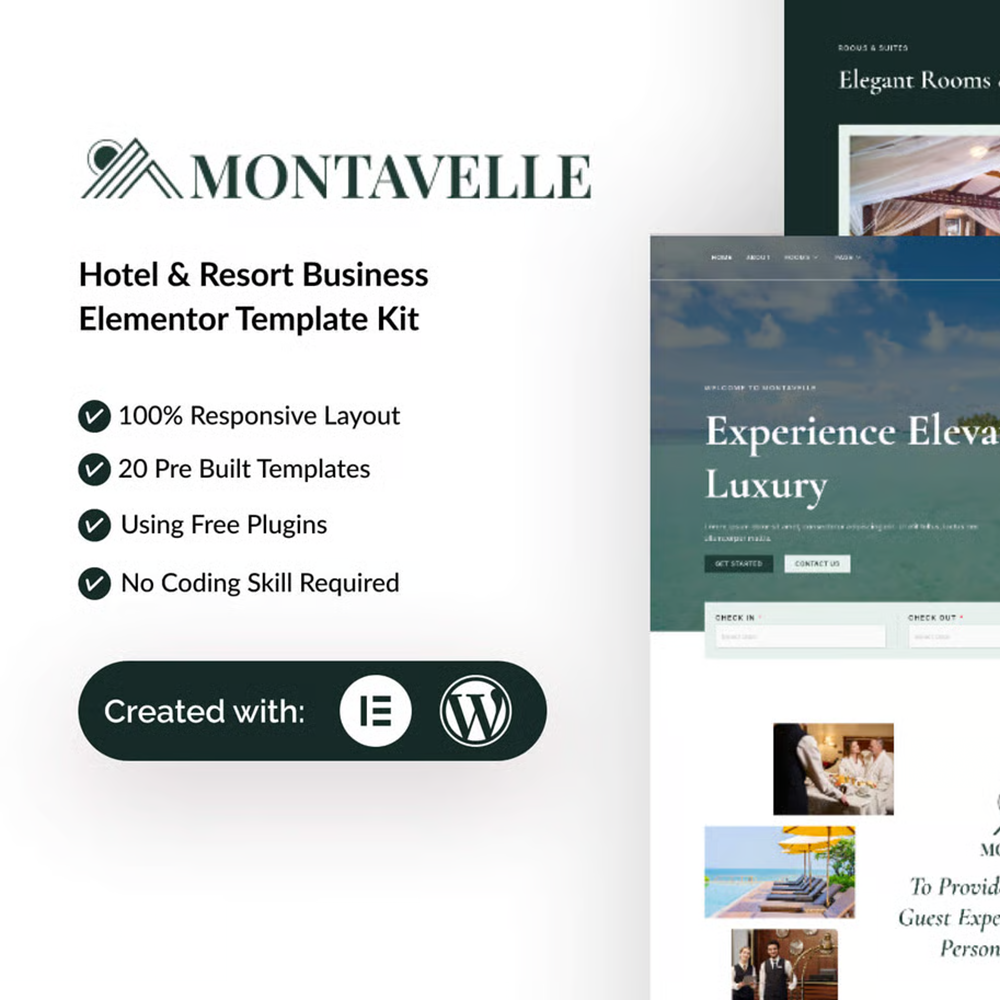 Montavelle-酒店与度假村商务 Elementor 模板套件