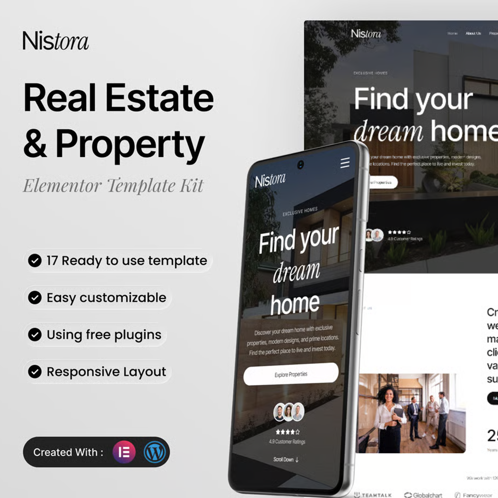 Nistora-房地产与物业 Elementor 模板套件