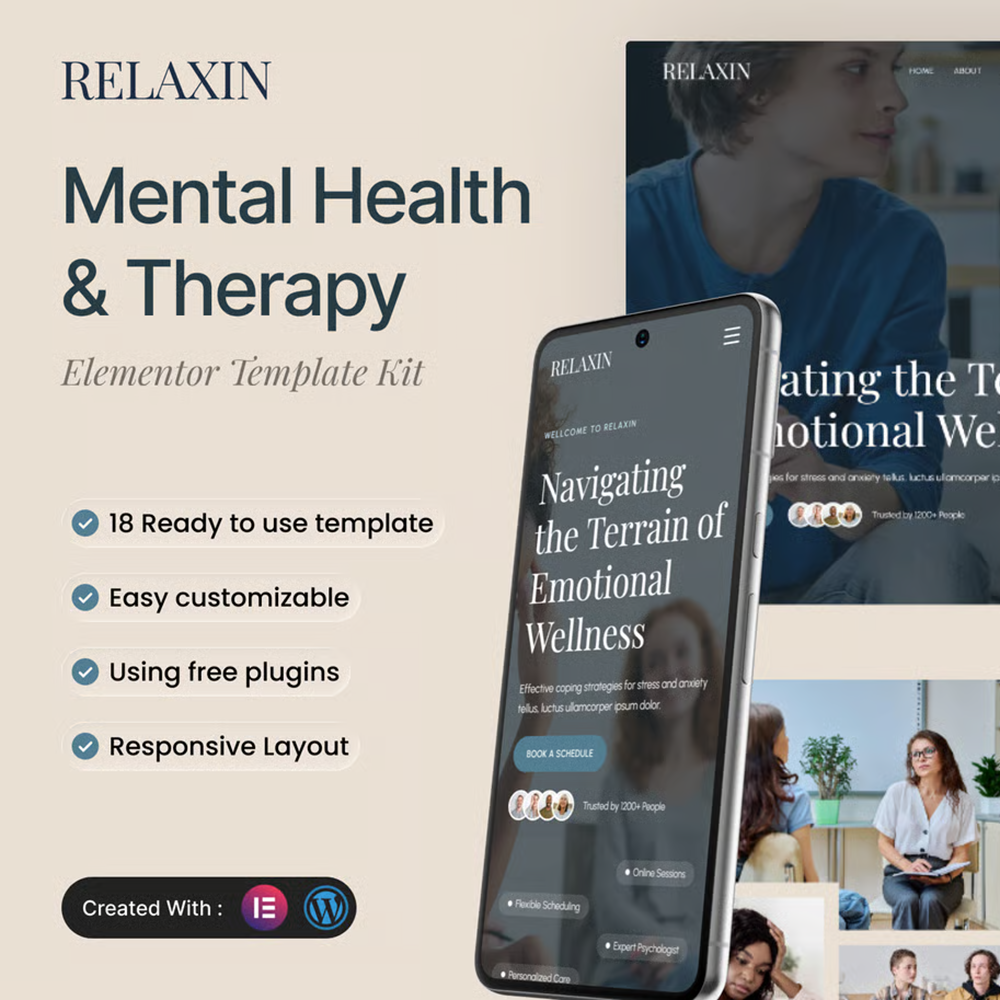 Relaxin-心理健康与心理治疗 Elementor 模板套件