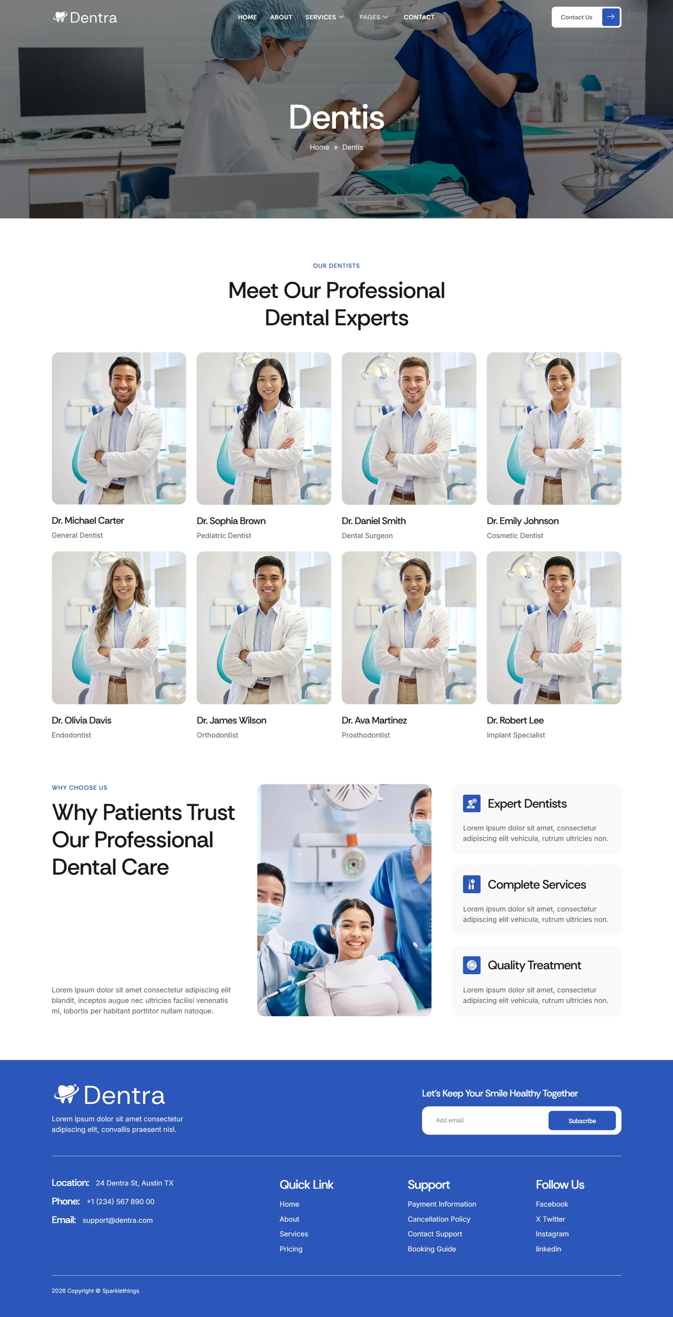 Dentra-牙医与牙科诊所 Elementor 模板套件 Preview 1