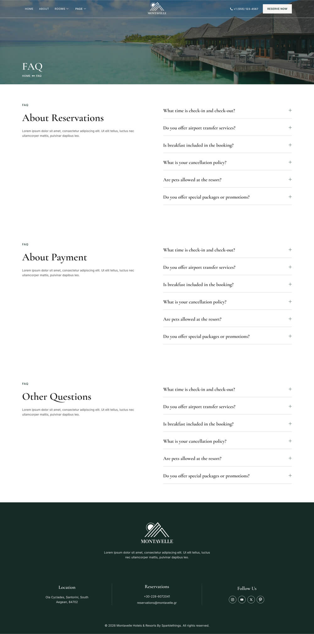 Montavelle-酒店与度假村商务 Elementor 模板套件 Preview 2