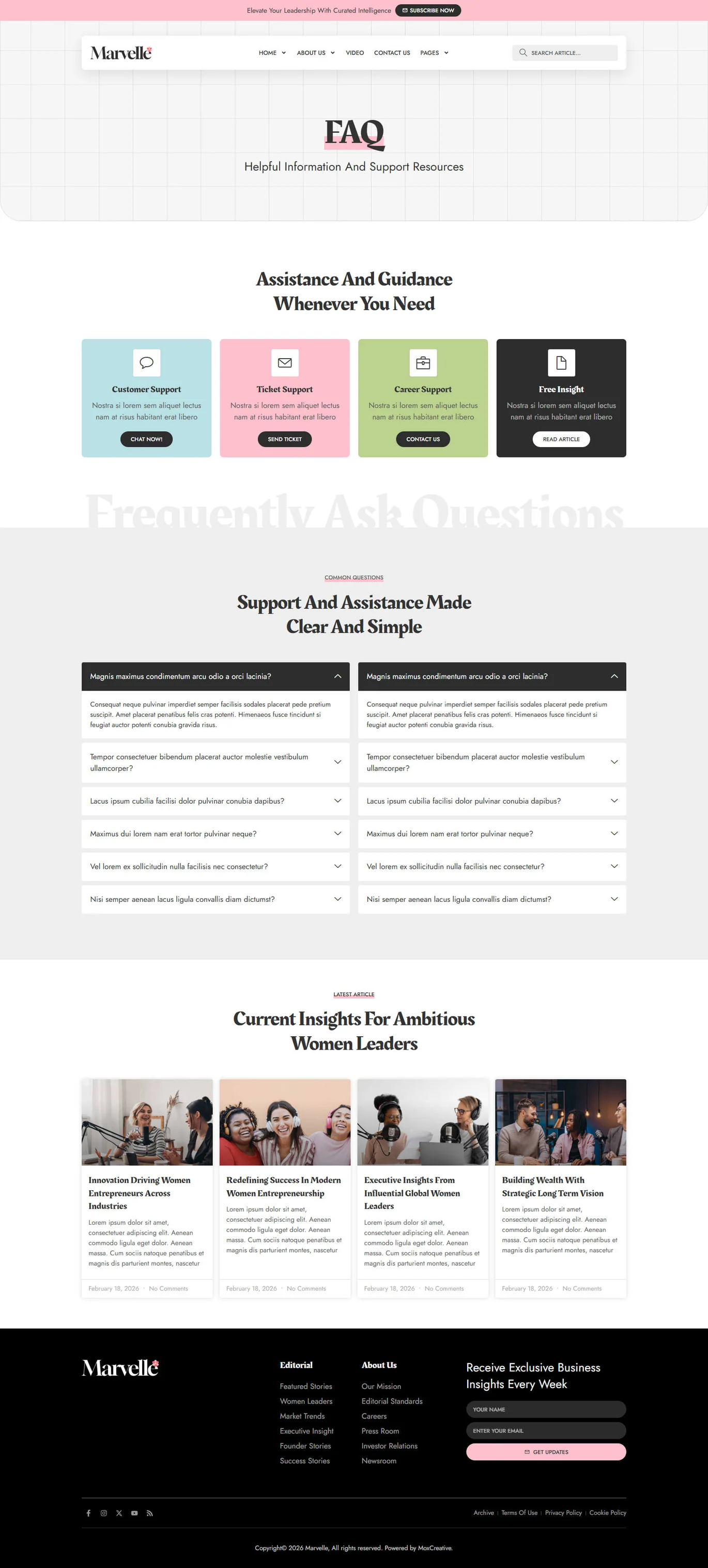 Marvelle – 现代女性风格博客与杂志 Elementor Pro 模板套件 Preview 4
