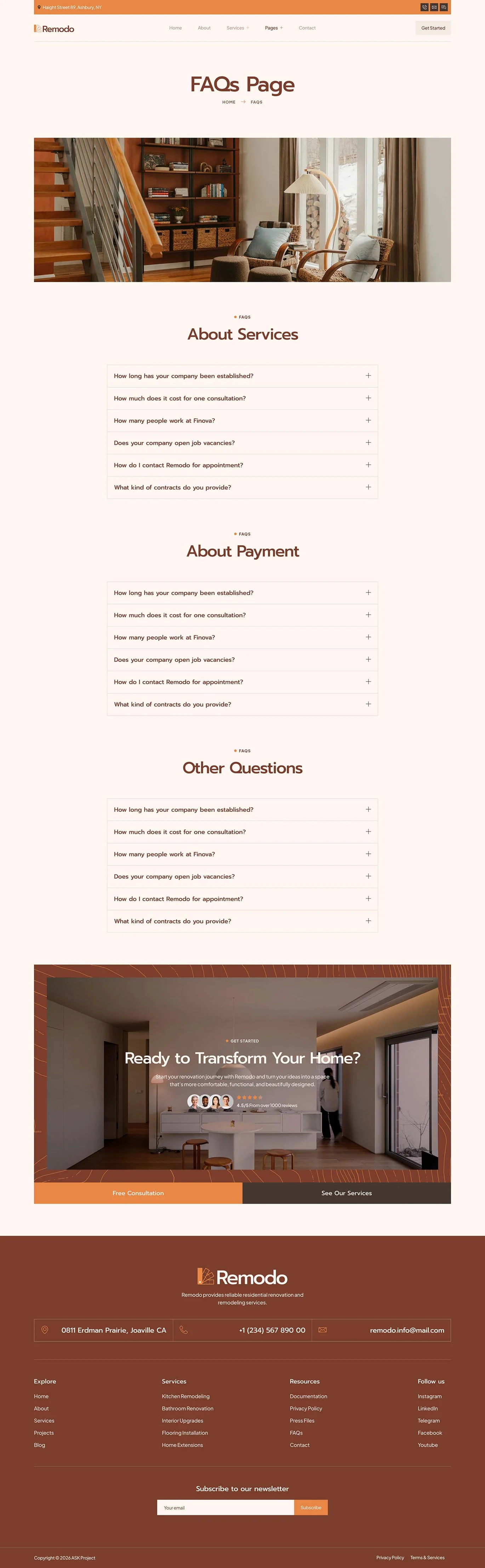 Remodo-住宅装修翻新 Elementor 模板套件 Preview 5