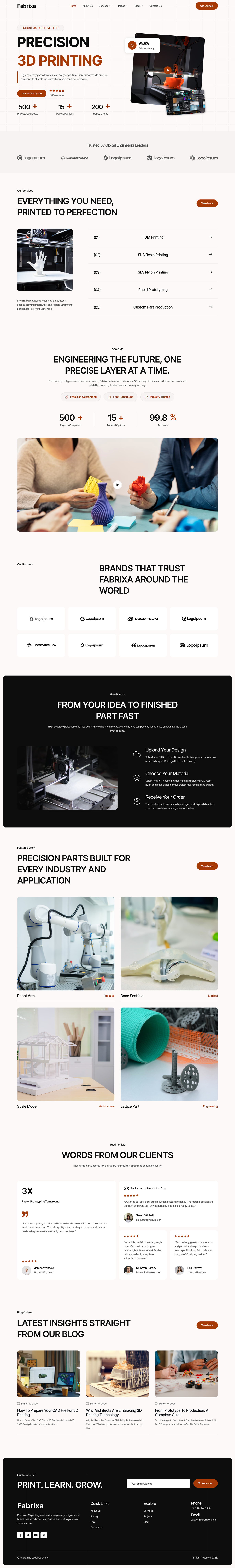 Fabrixa -3D 打印服务 Elementor 模板套件 Preview 3