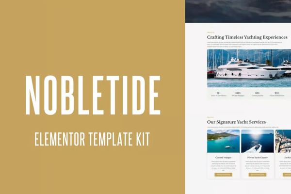 NobleTide–游艇俱乐部与船舶租赁 Elementor 模板套件