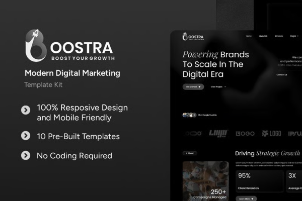 Boostra-现代数字营销 Elementor 模板套件